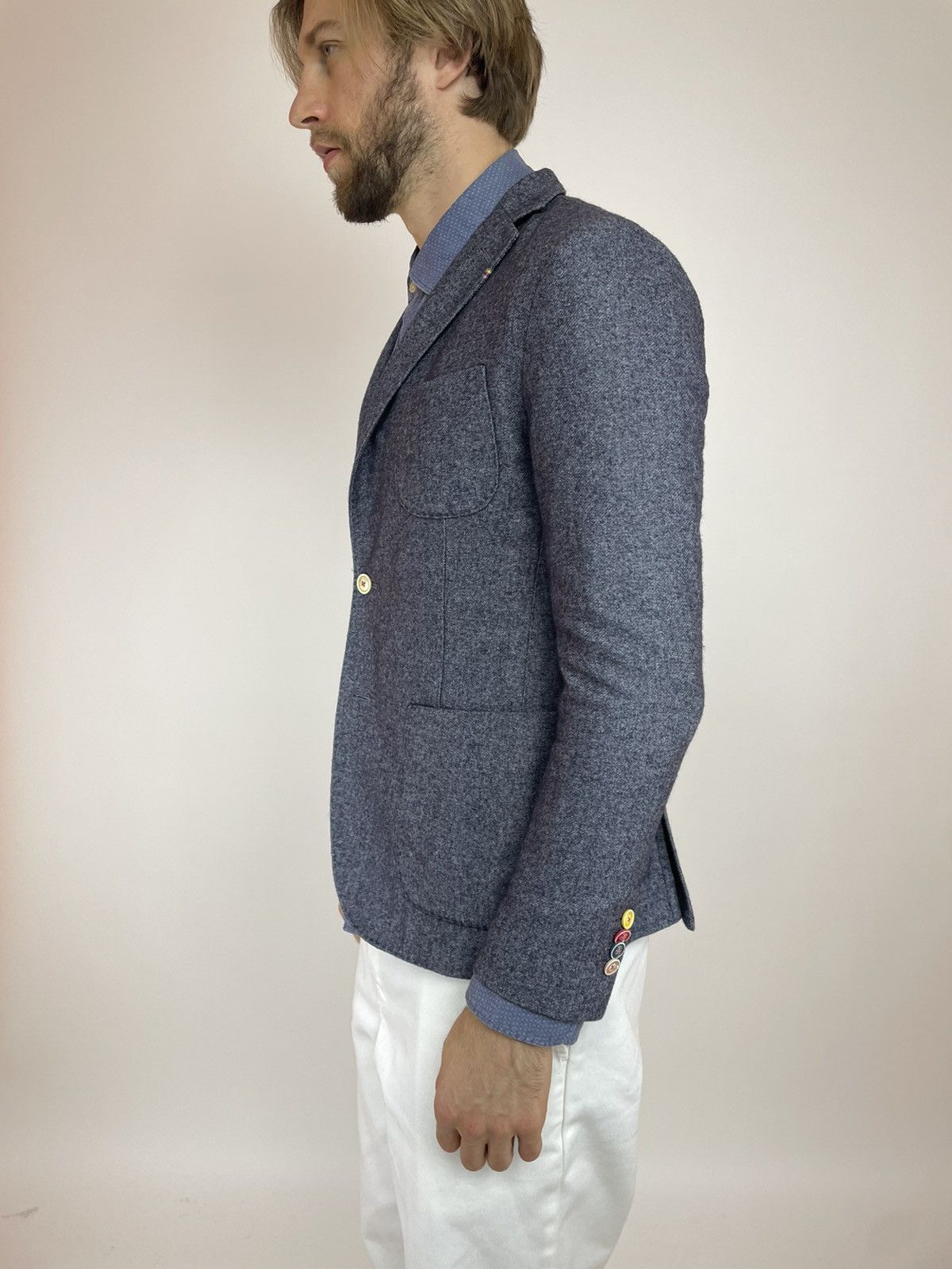 Manuel Ritz Manuel Ritz Wool Blazer toscana pockets Mens size 50 Slim Size 40S - 4 Thumbnail