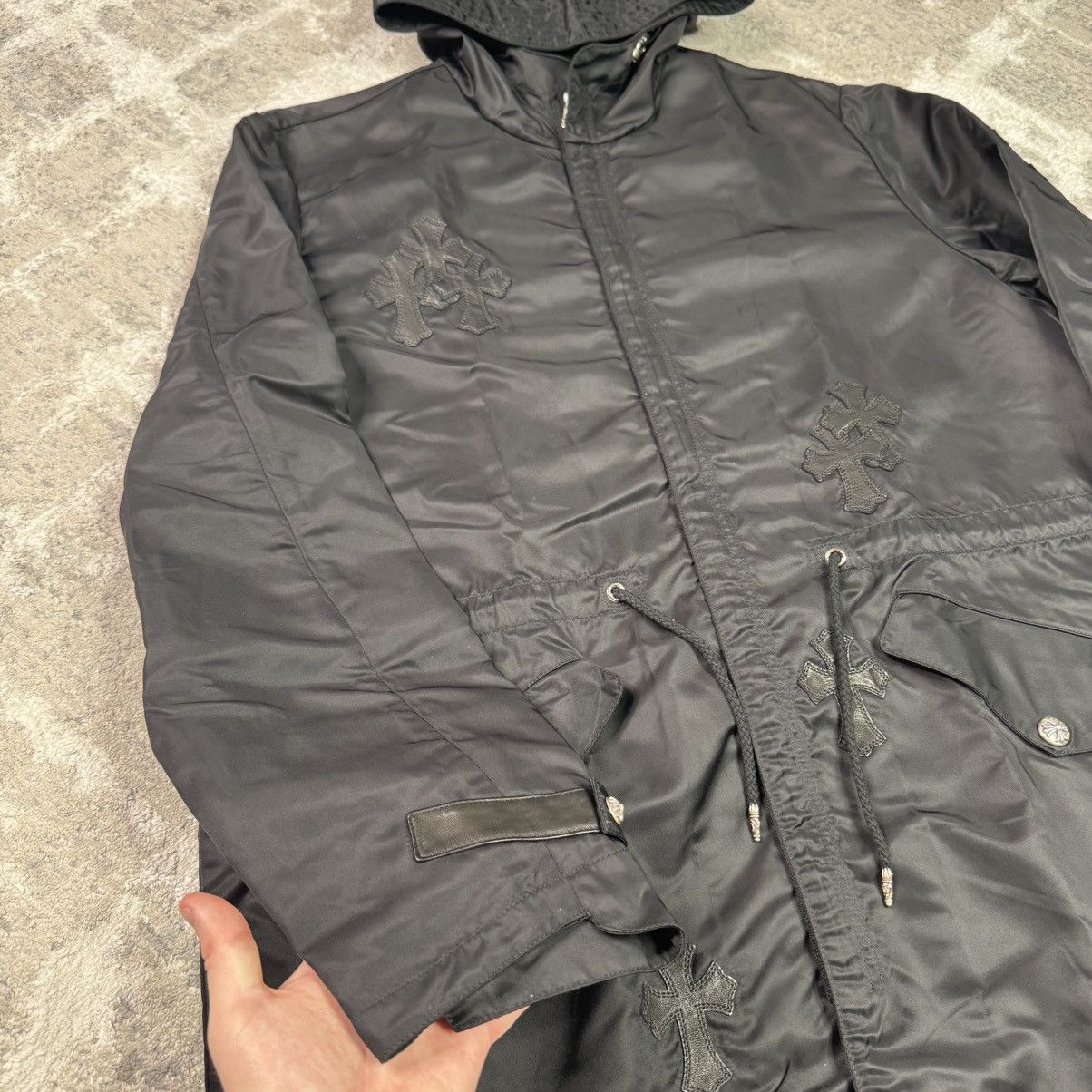 Chrome Hearts Chrome hearts nylon cross patch fishtail zip up parka jacket Size US L / EU 52-54 / 3 - 9 Thumbnail