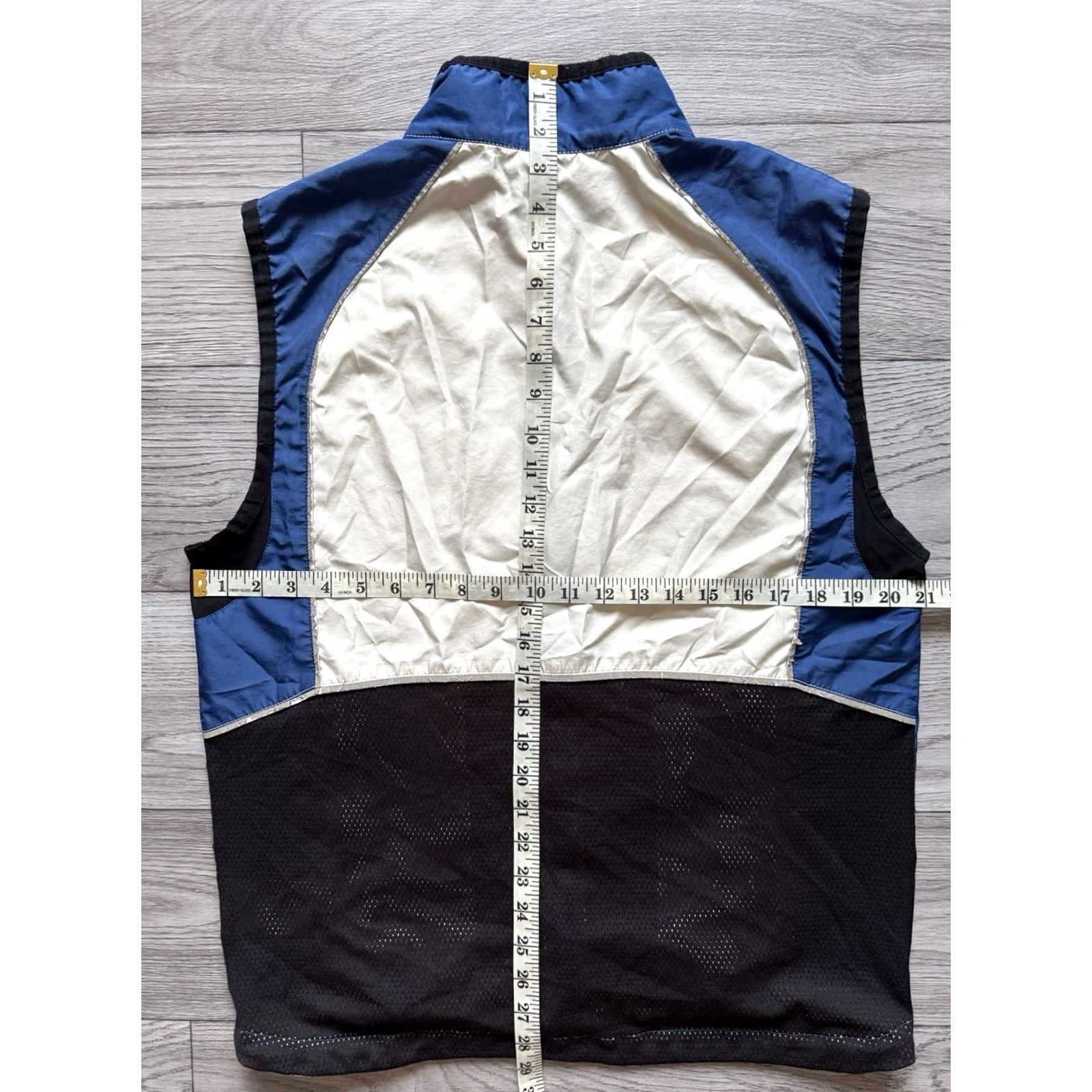 Nike VINTAGE Nike Windbreaker Jacket Beige Blue M Men’s 90s Full Zip Windbreaker 90s Mens Size US M / EU 48-50 / 2 - 2 Thumbnail