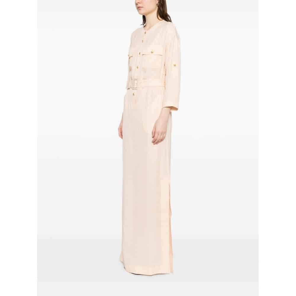Tom Ford o1loc1c1025 AB3427 Silk Striped Long Polo Dress Light Pink Size M / US 6-8 / IT 42-44 - 3 Thumbnail