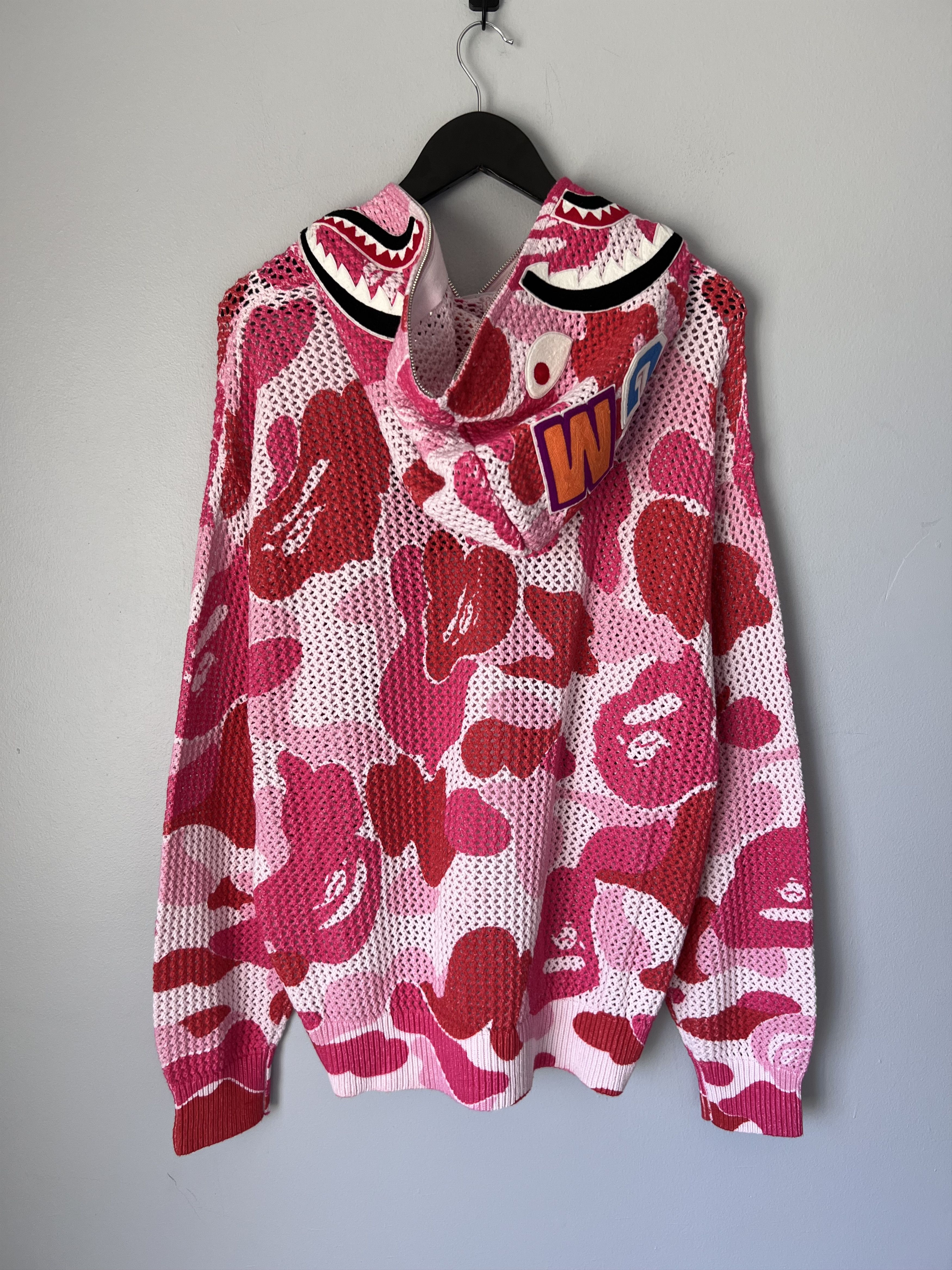 Bape Bape ABC Camo Full Zip Shark Sweatshirt in Pink Size US XXL / EU 58 / 5 - 6 Thumbnail