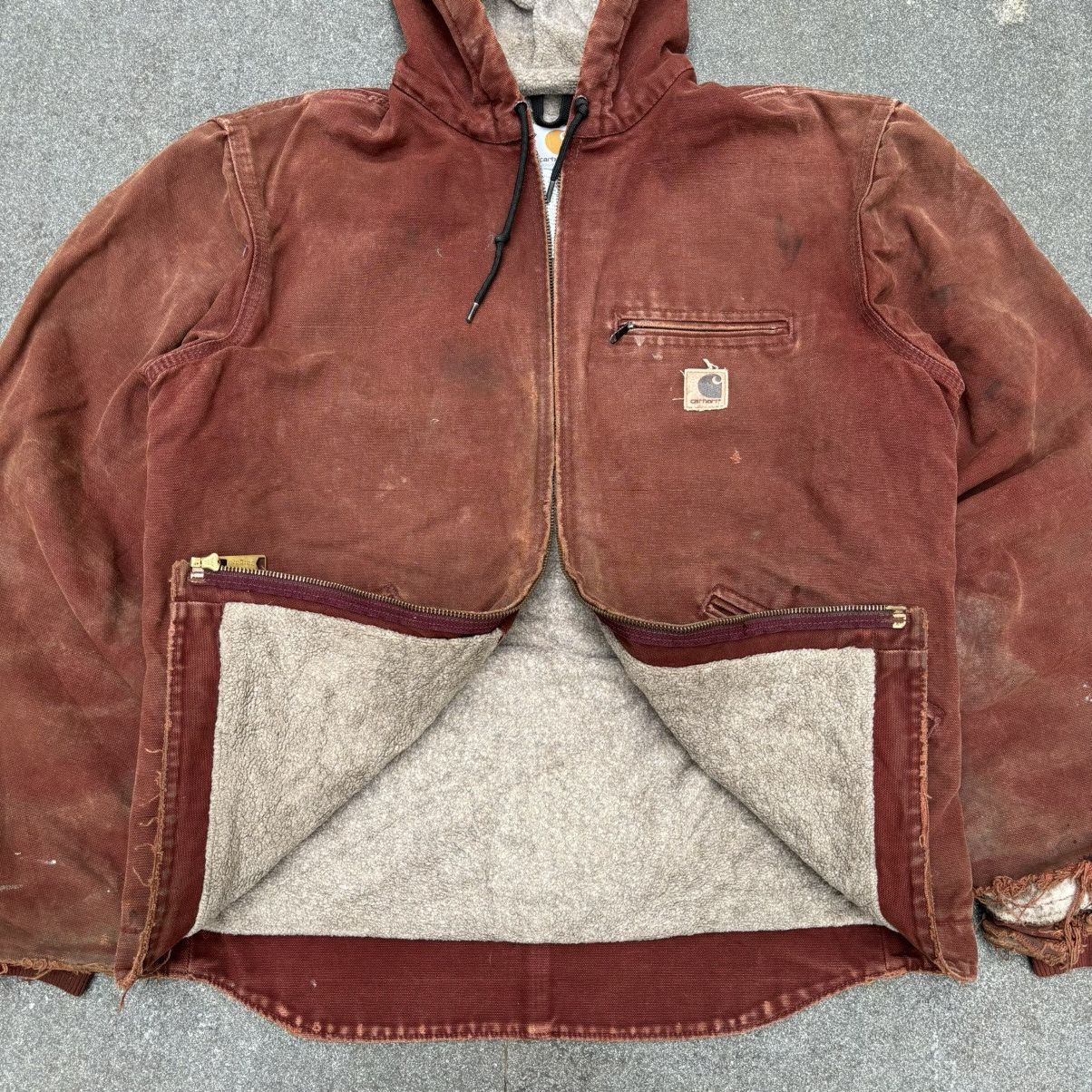 Carhartt × Vintage Rare💥Vintage Carhartt Sherpa lined hooded Jacket J141 CLY Size US M / EU 48-50 / 2 - 5 Thumbnail