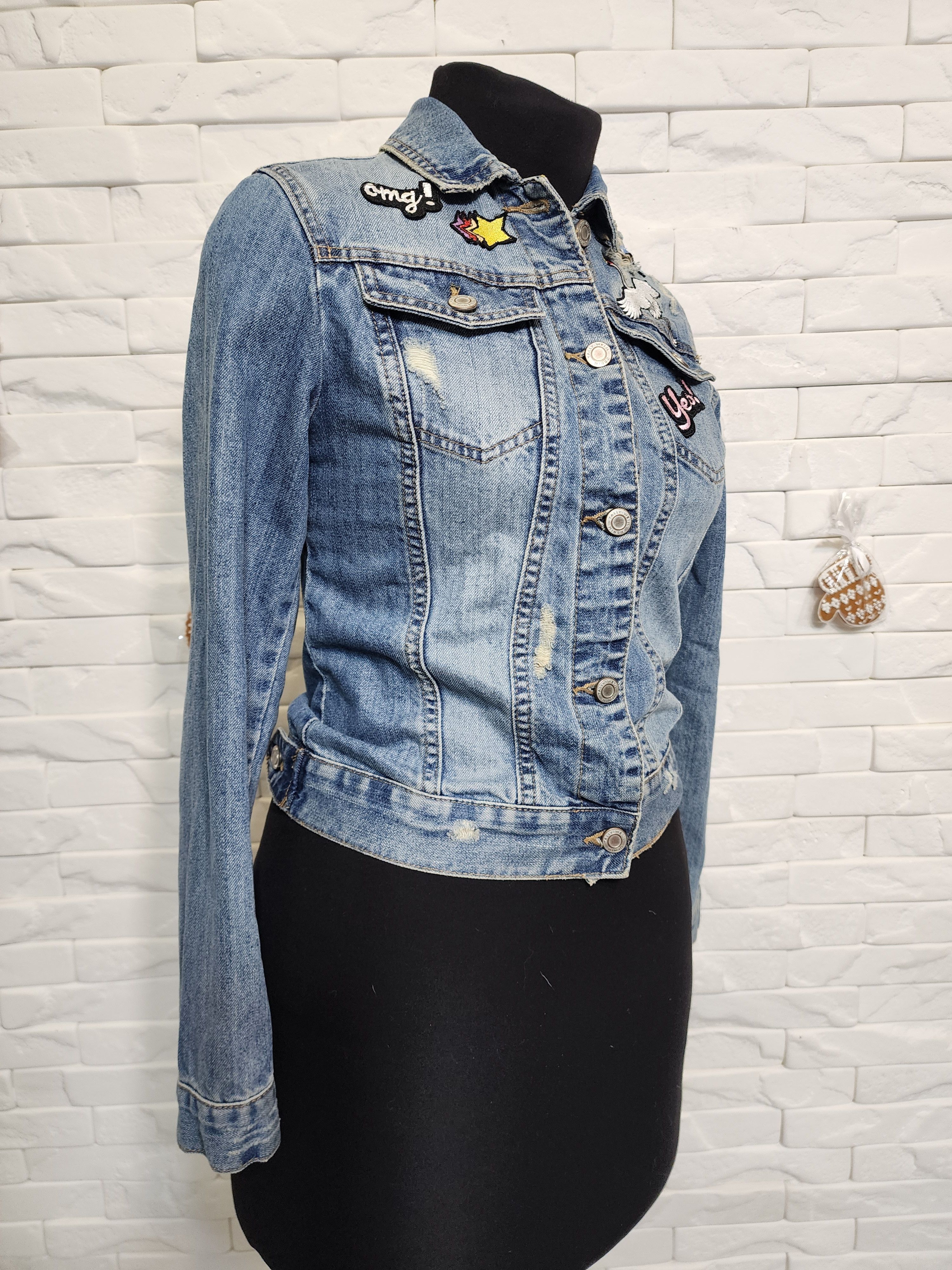 Other Blue Denim Jacket: Women's Cotton Jacket with Embroidery. Size S / US 4 / IT 40 - 4 Thumbnail