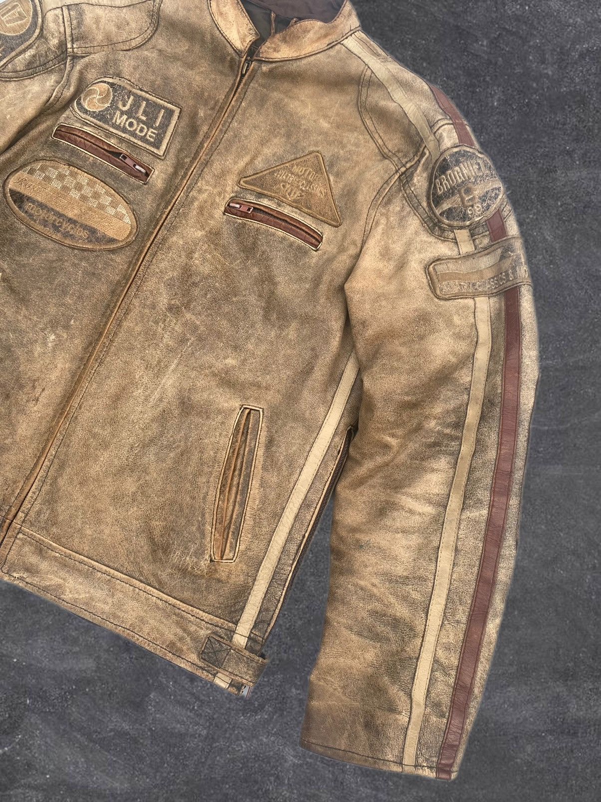 Vintage Vintage Y2K leather racing jacket MOTO Aviatrix Size US L / EU 52-54 / 3 - 4 Thumbnail