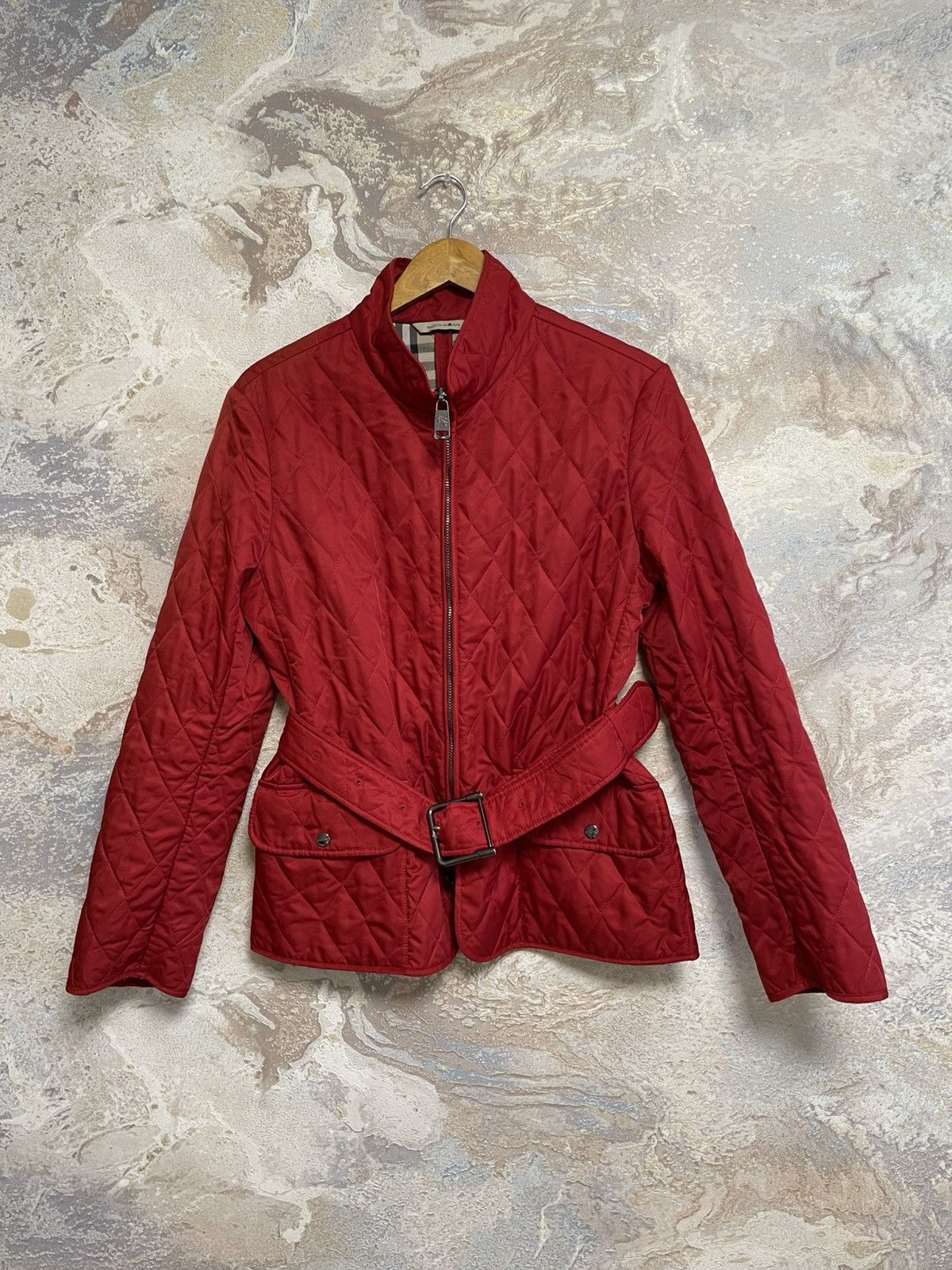 Burberry Burberry London Quilted Women’s Red Jacket - Size L Size L / US 10 / IT 46 - 1 Thumbnail