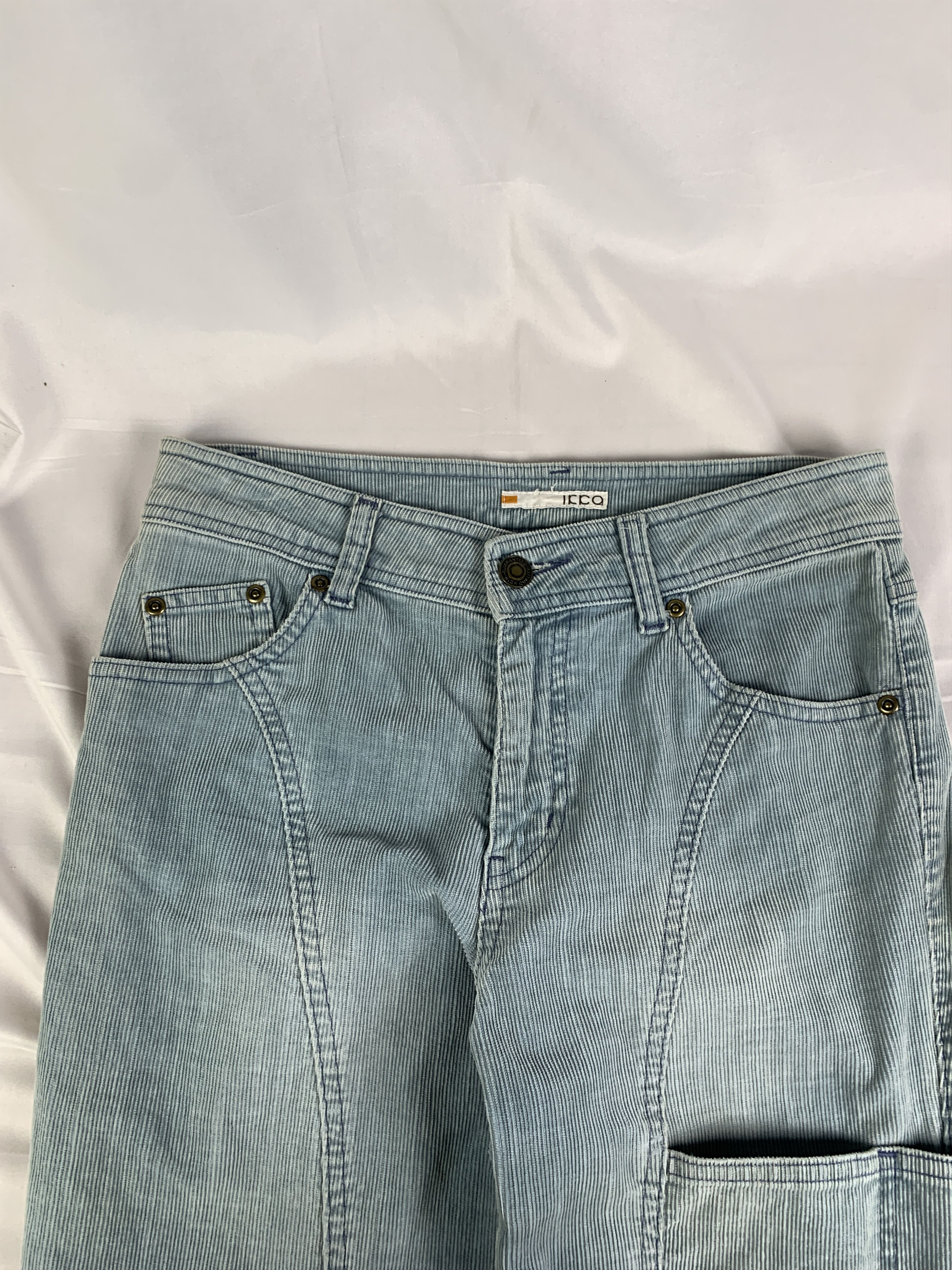 Japanese Brand ikka Baby Blue Corduroy Boot Cut Flare Pants (30) Size 30" / US 8 / IT 44 - 7 Thumbnail