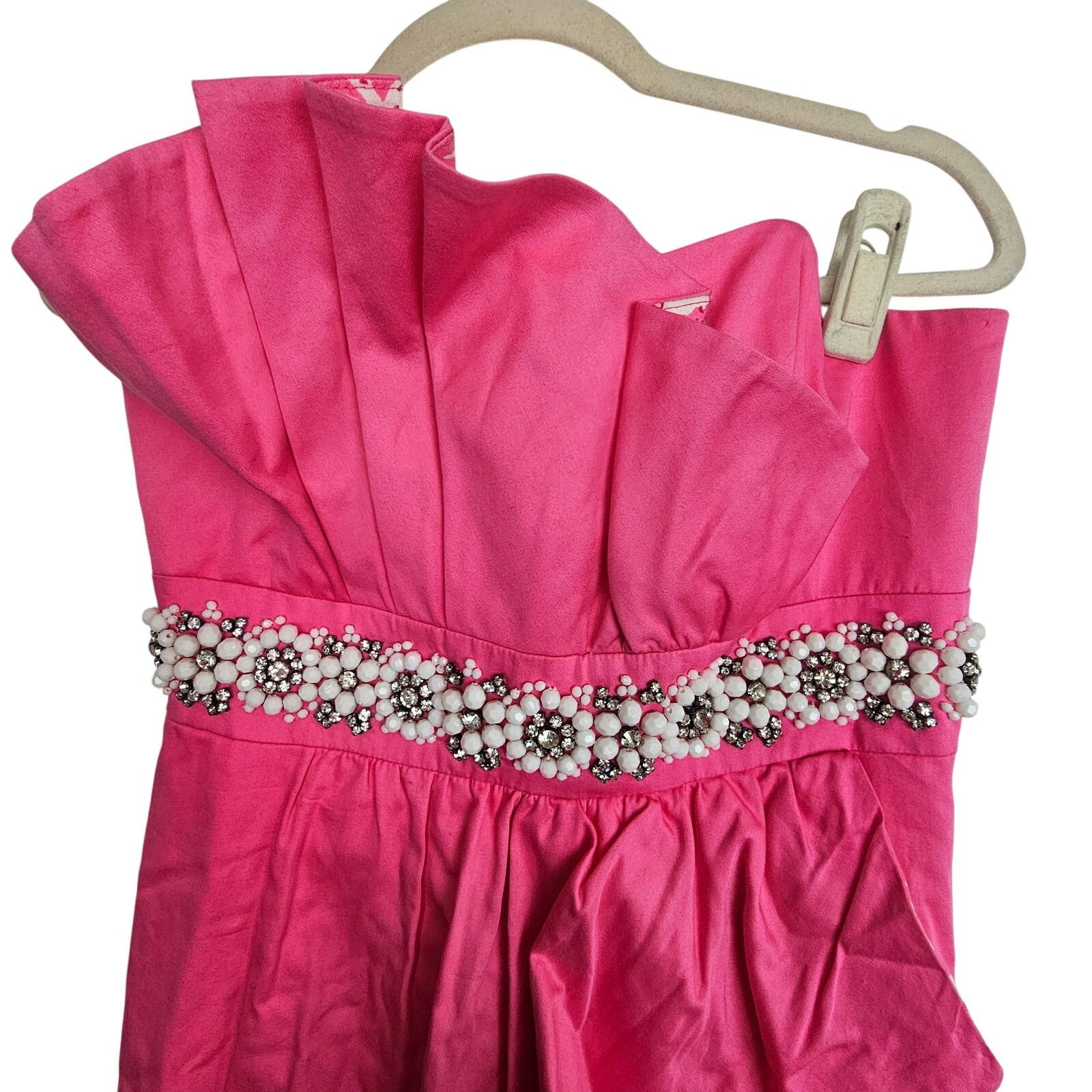 Lilly Pulitzer Lilly Pulitzer Women Strapless Mini Dress 8 Beaded Fit Flare Size M / US 6-8 / IT 42-44 - 2 Thumbnail