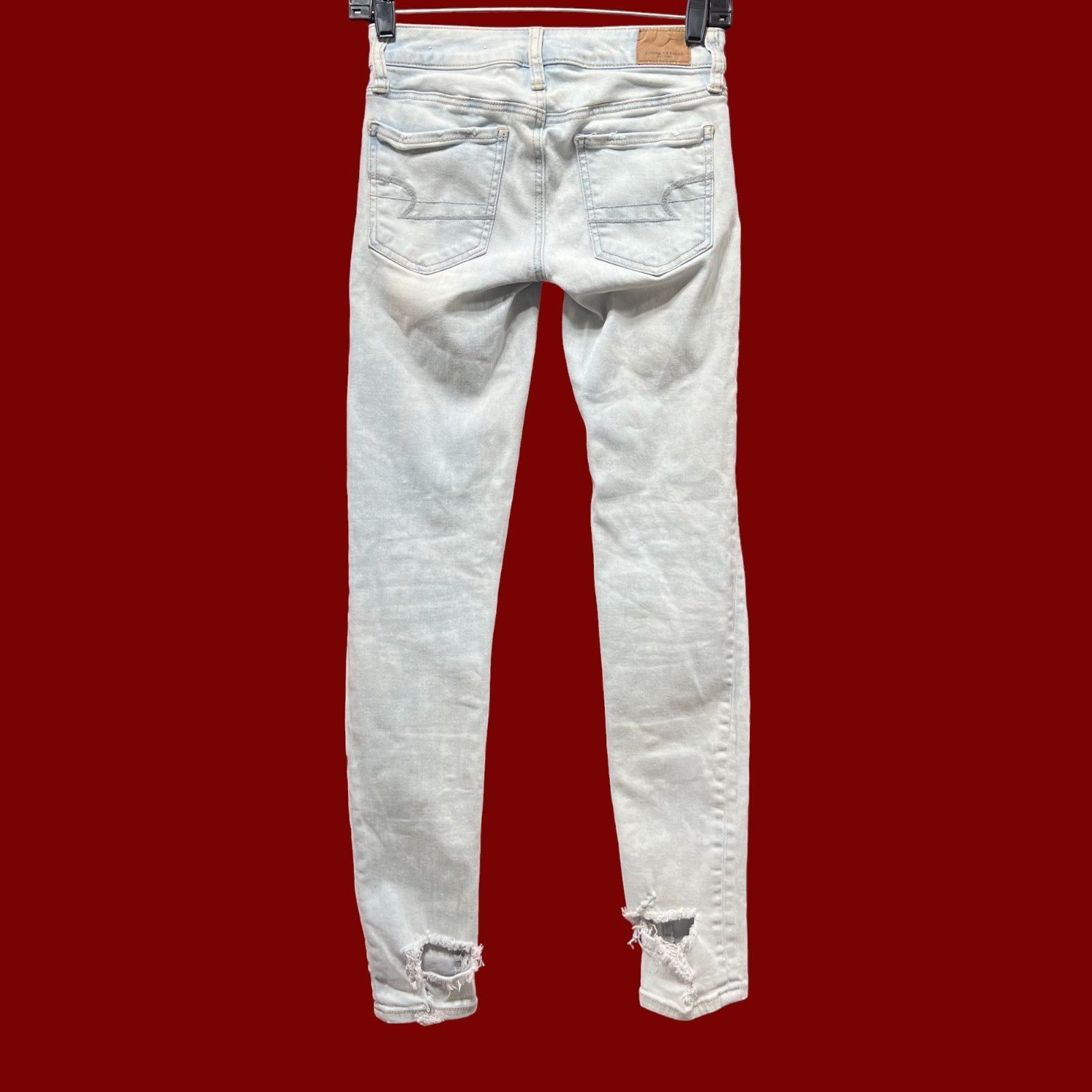 Other American Eagle - Women's Stretch Mid-Rise Skinny Jeans Distr Size 24" / US 00 / IT 34 - 2 Thumbnail