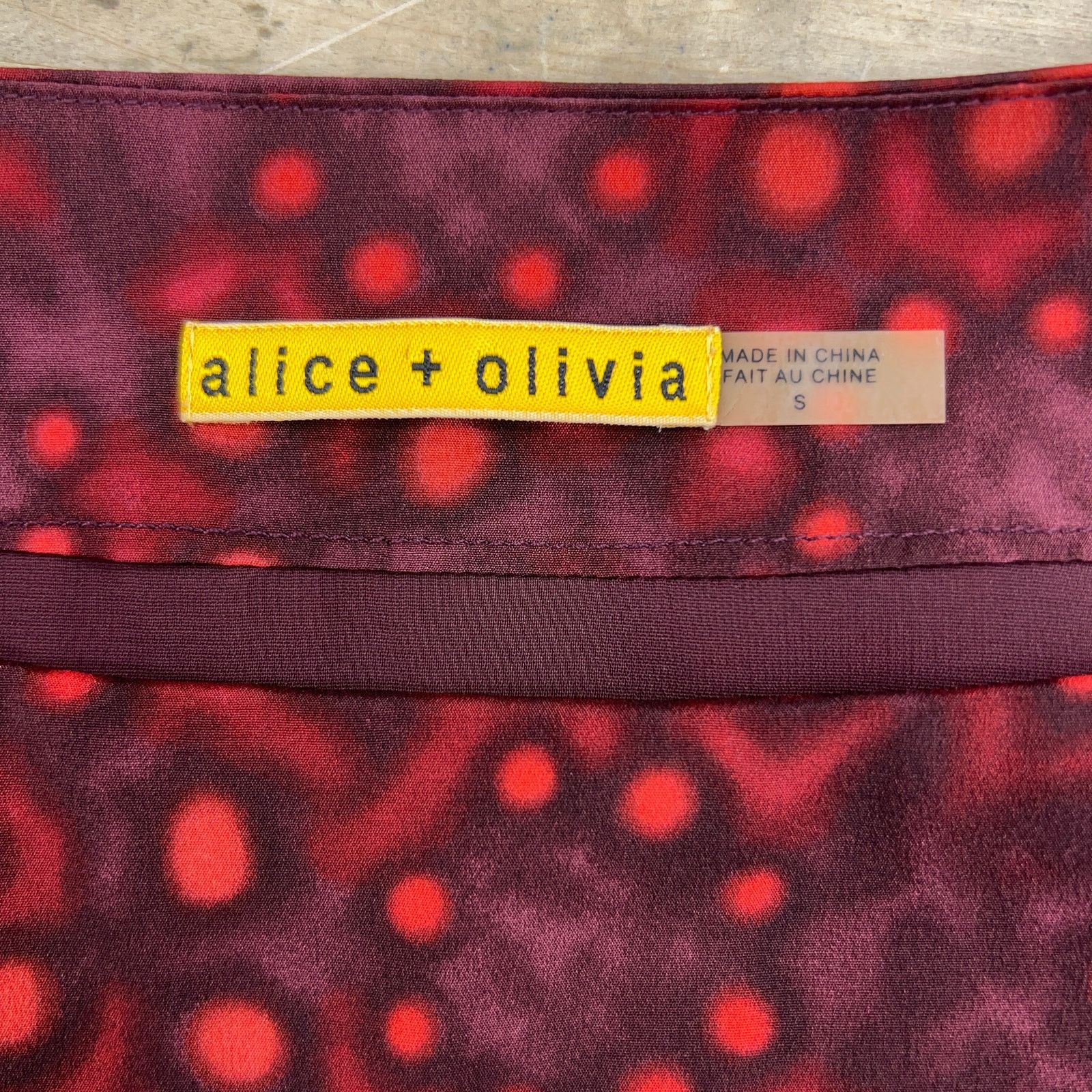 Alice + Olivia Alice + Olivia A+O Size S Shift Dress Kaleidoscope Silk Red Size S / US 4 / IT 40 - 13 Thumbnail
