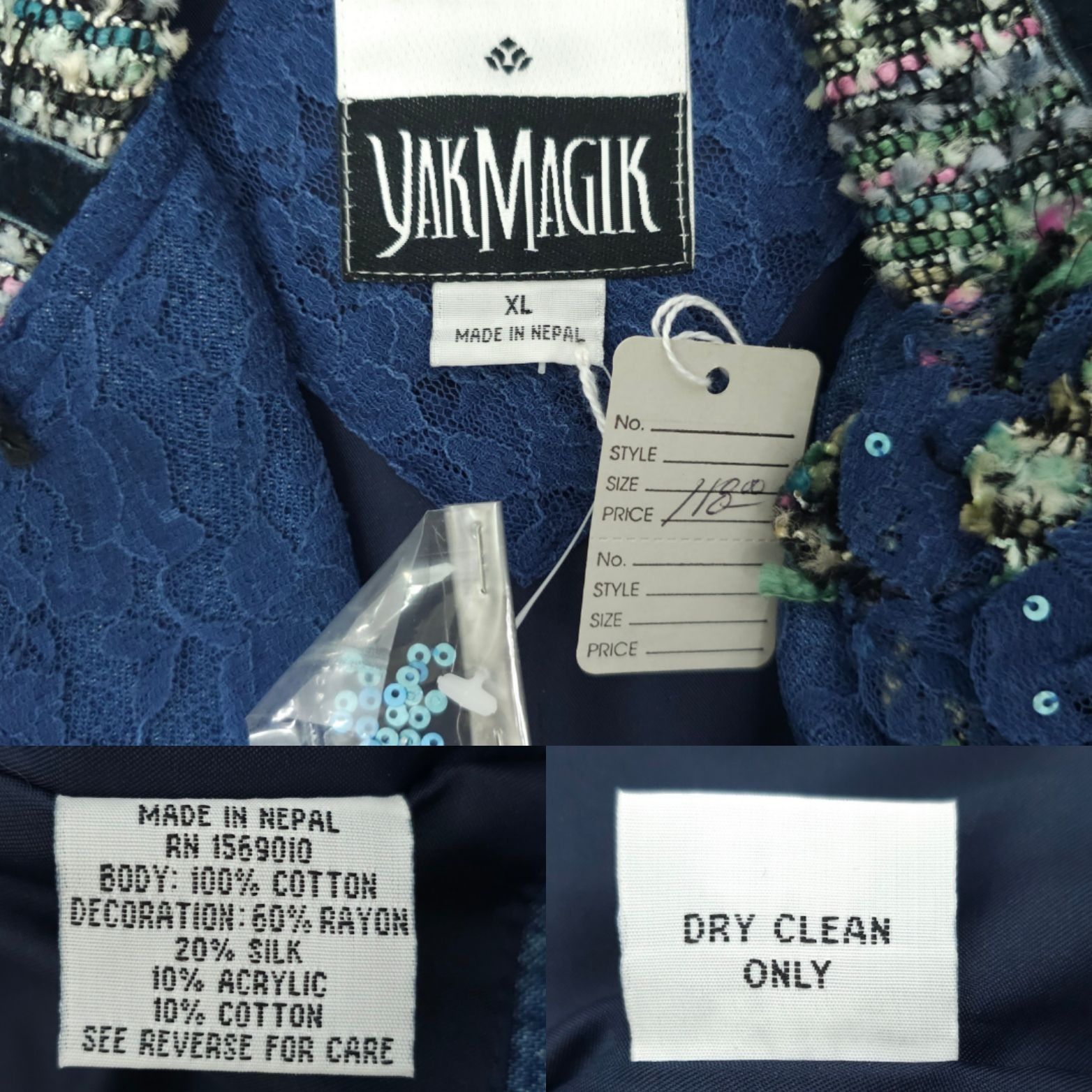 Other Yak Magik Jacket XL Denim Funky Boho Fringe Art to Wear Size XL / US 12-14 / IT 48-50 - 9 Thumbnail