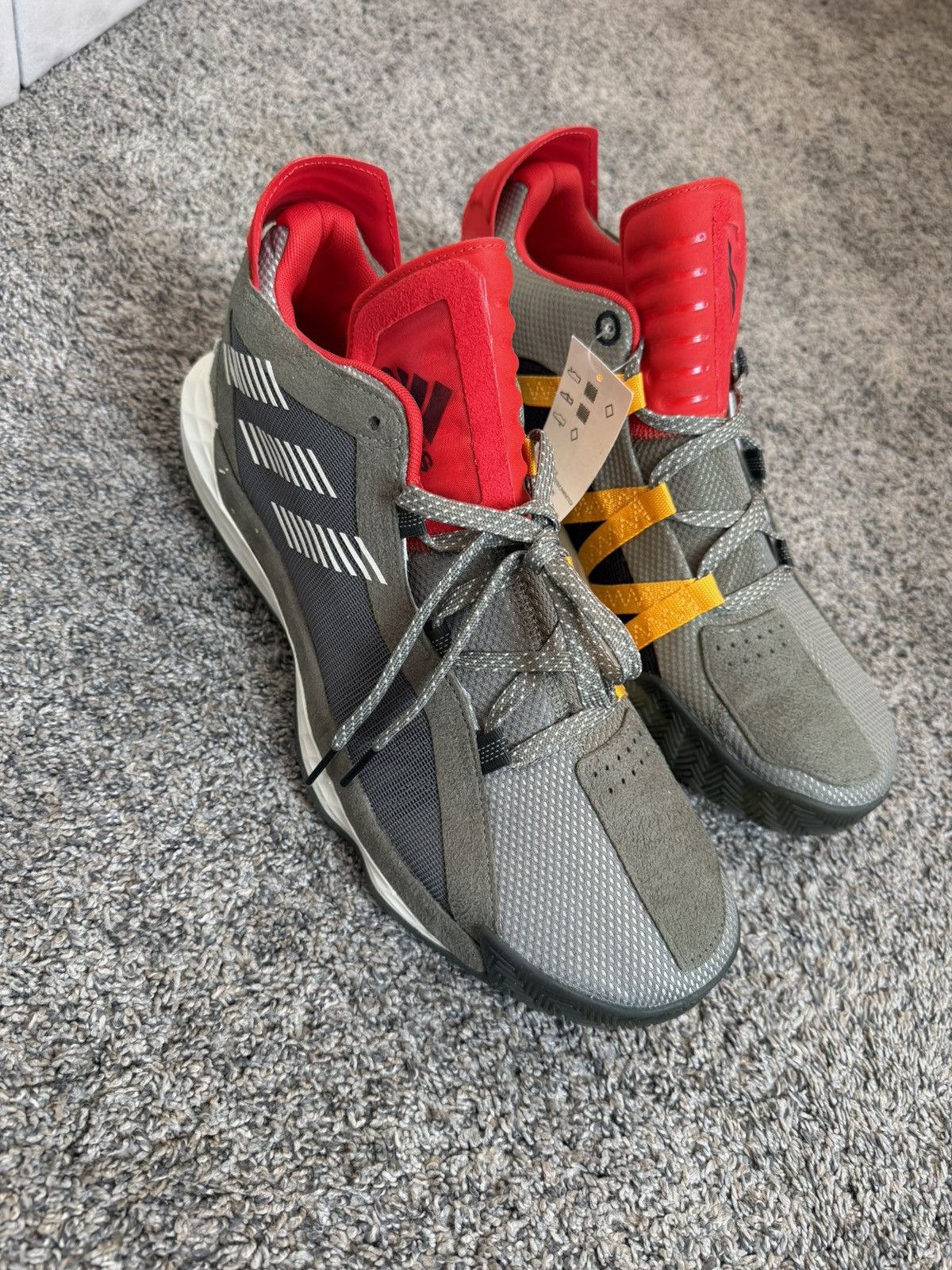 Adidas Adidas Dame 6 – Grey/Red – NWT Size US 13 / EU 46 - 1 Thumbnail