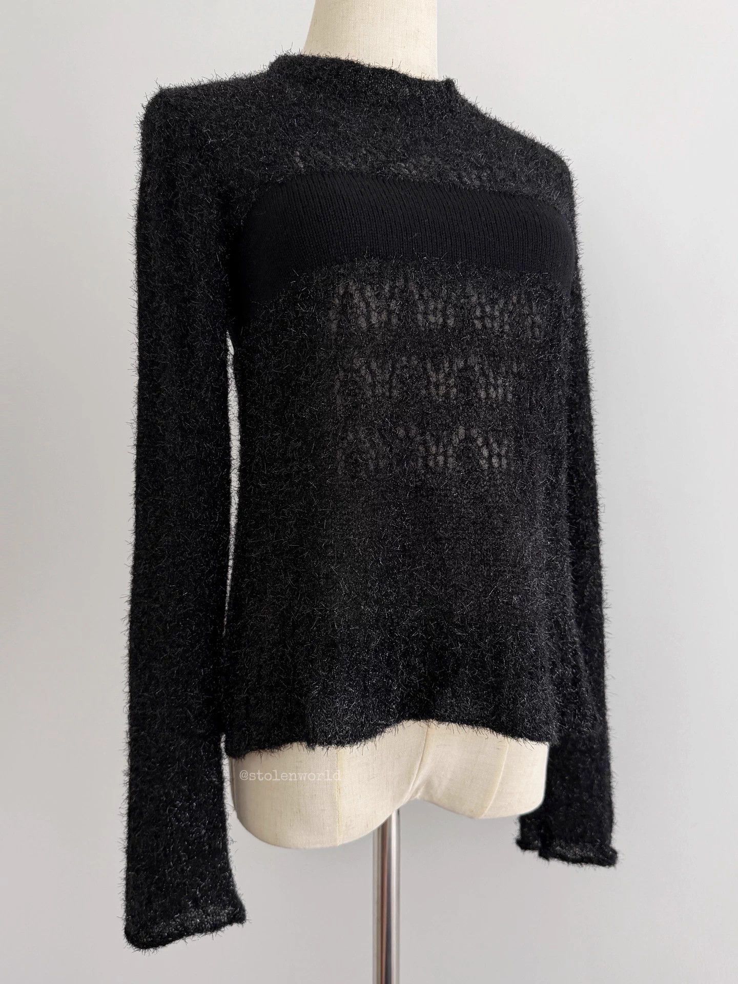 Comme des Garcons Comme des Garçons 1999 AW Shimmer Tricot Knit Top Striped Wool Size XS / US 0-2 / IT 36-38 - 2 Thumbnail