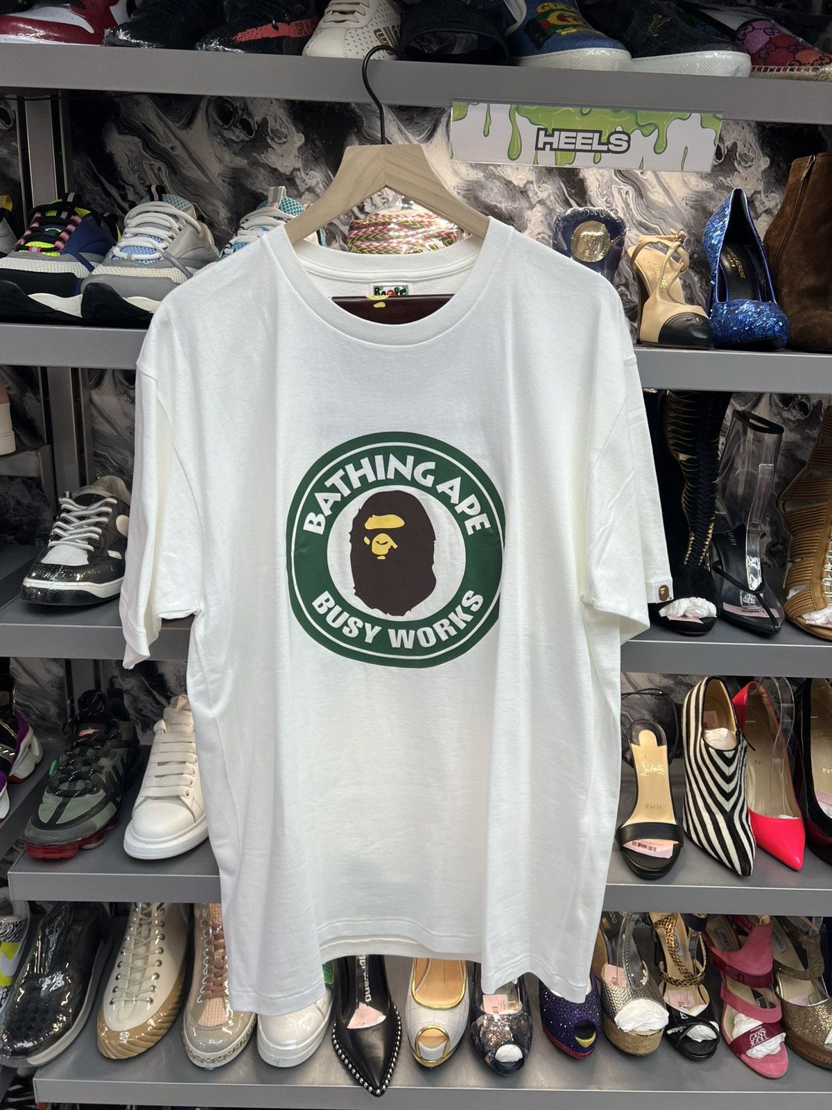 Bape Bape Busy Work Round Green Tee Size US XXL / EU 58 / 5 - 1 Thumbnail