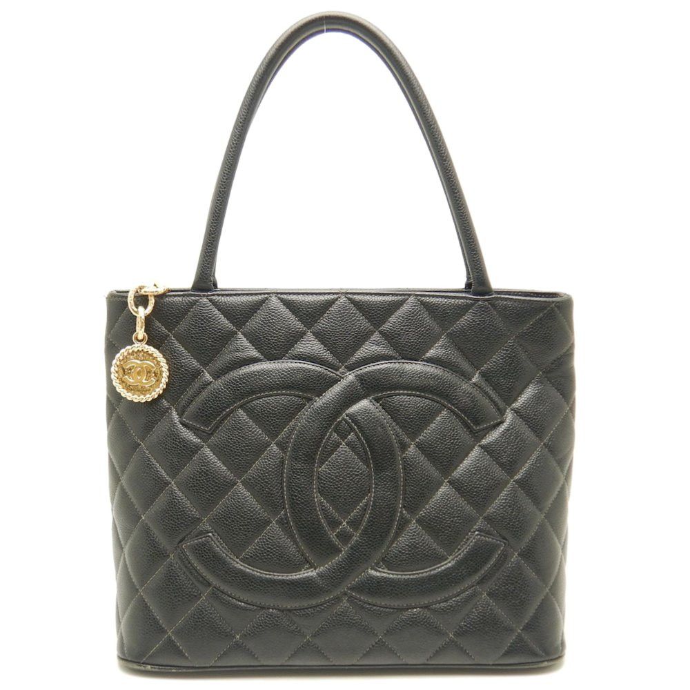 Chanel Reprint Tote Bag Matelasse Caviar Skin Black
