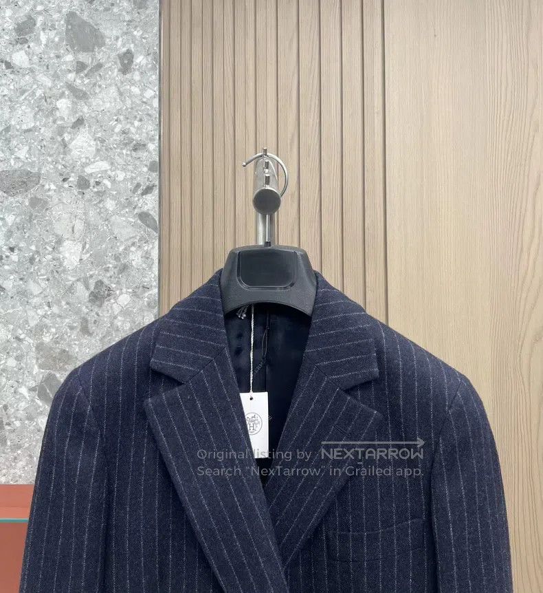 Hermes Hermes Italian striped wool coat, 100% premium wool Size US S / EU 44-46 / 1 - 2 Thumbnail