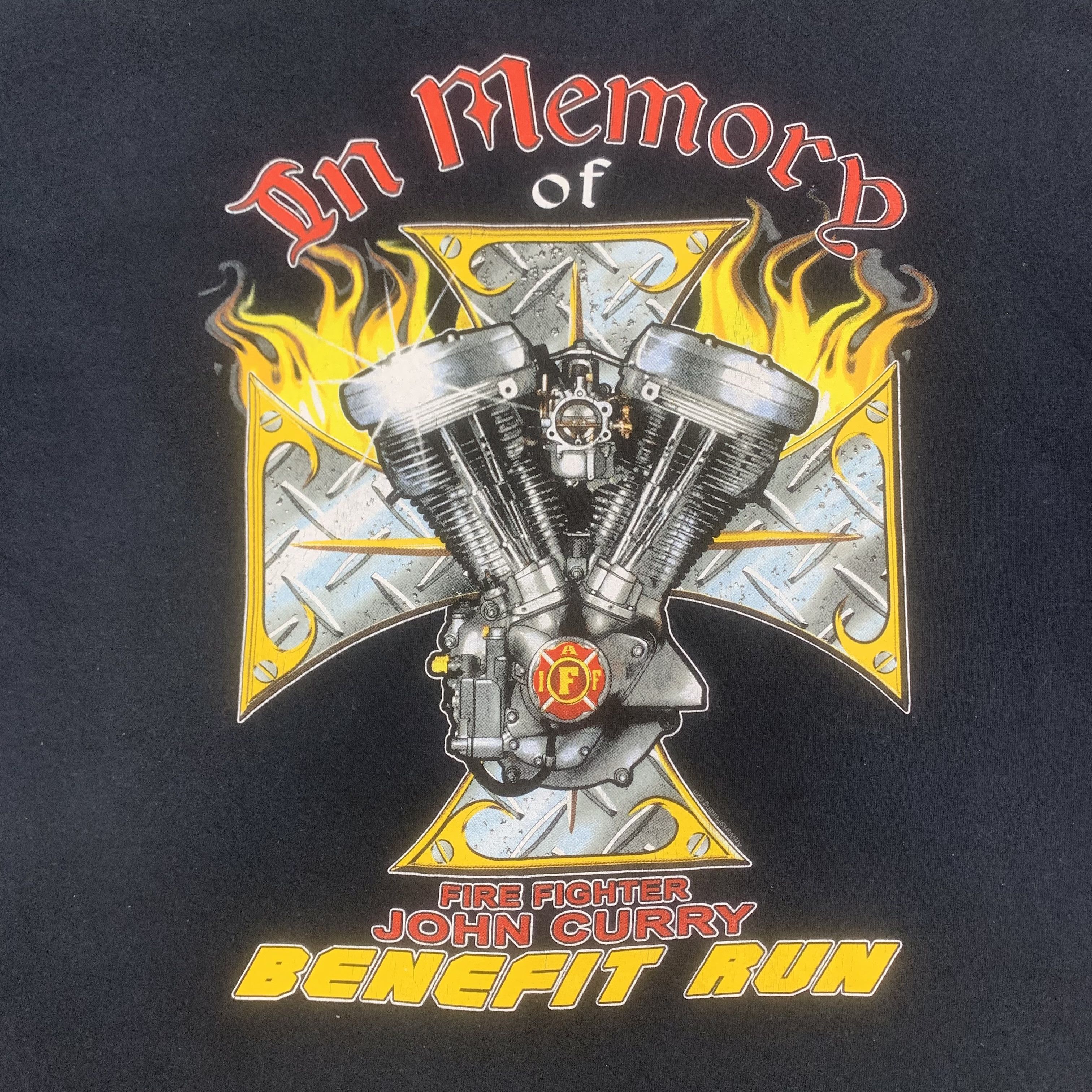 Vintage Fire Fighter John Curry T shirt - R017 Size US L / EU 52-54 / 3 - 2 Thumbnail