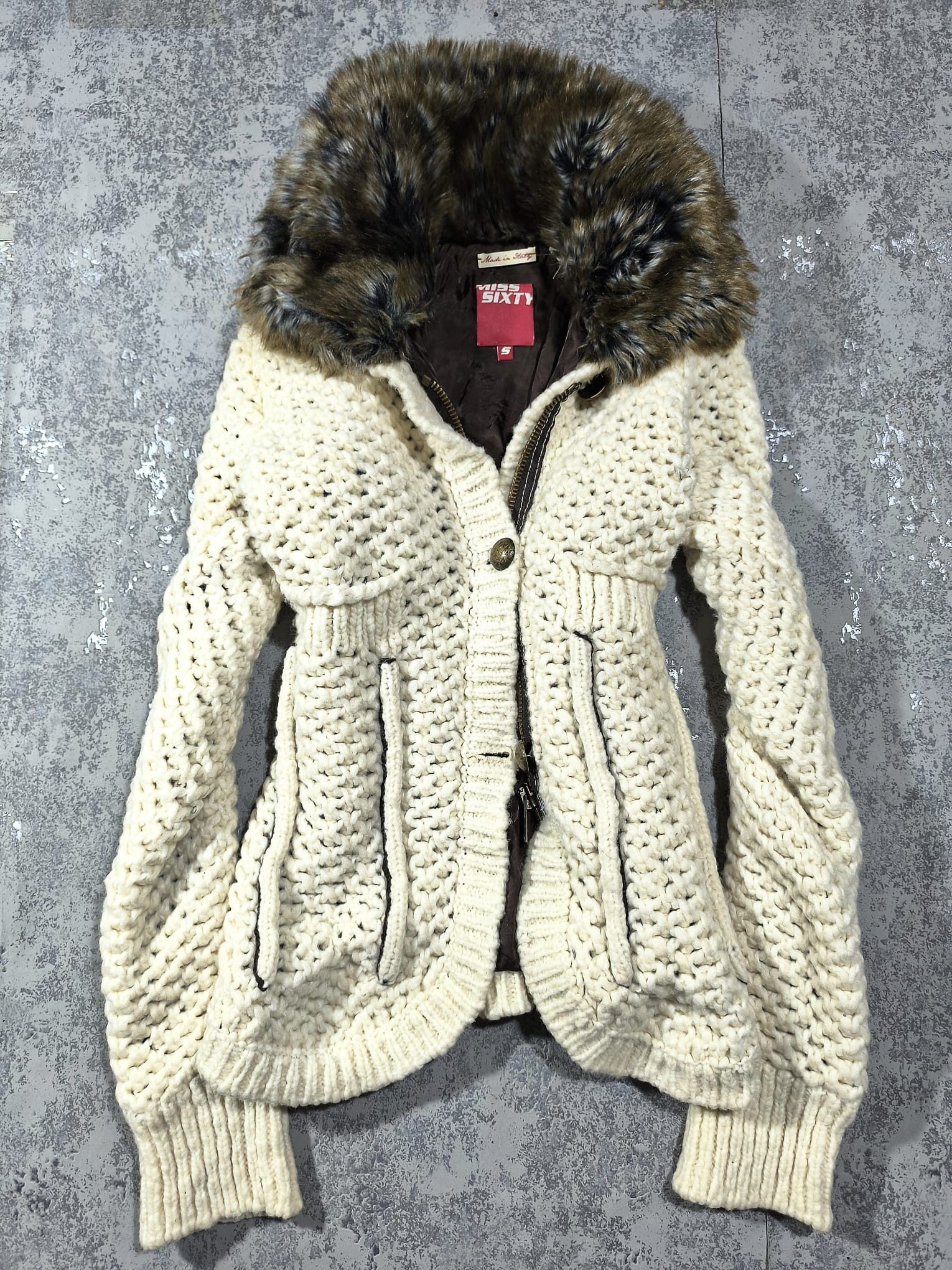Miss Sixty miss sixty fur collar wool knit jacket Size S / US 4 / IT 40 - 4 Thumbnail