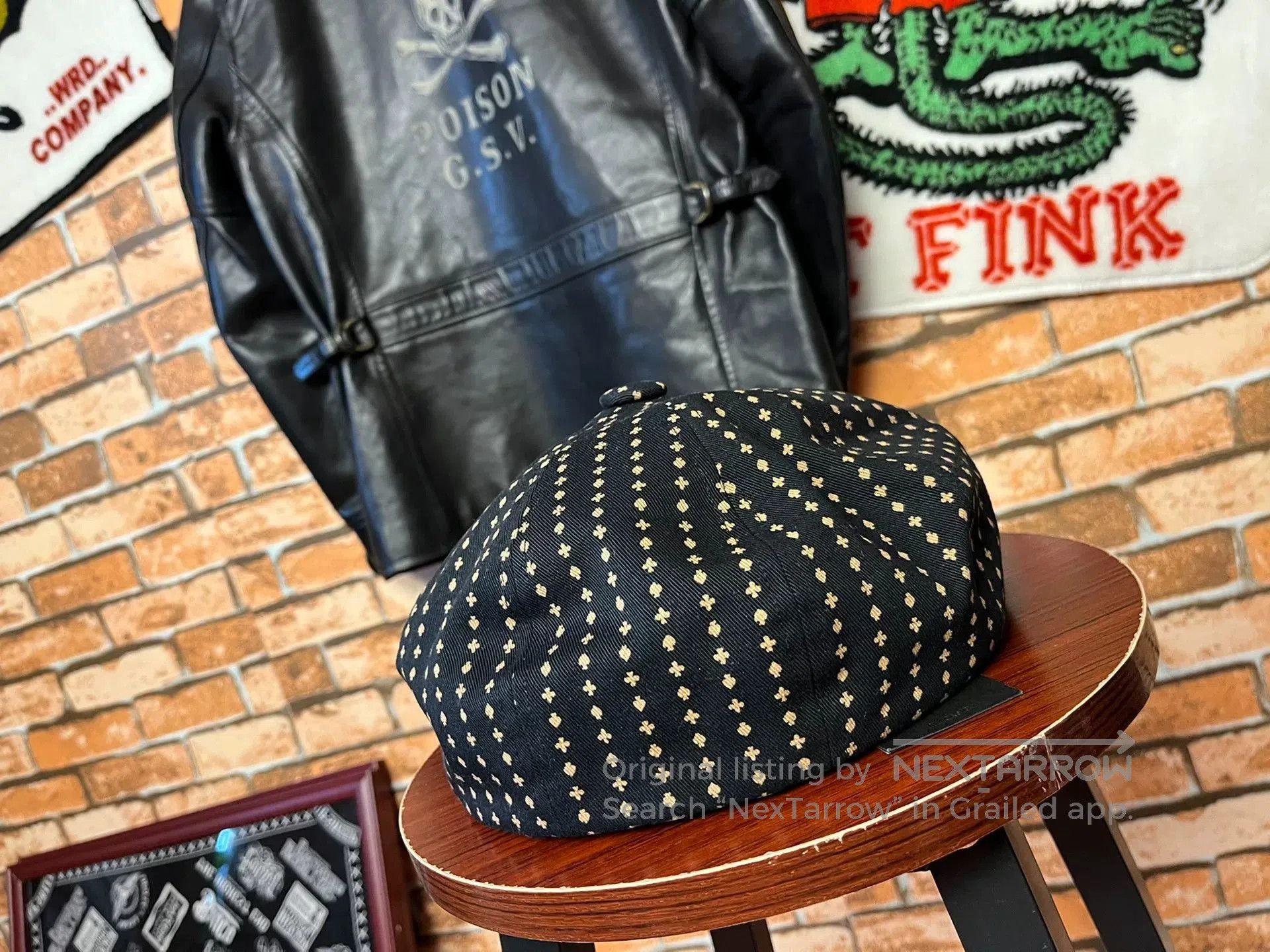 BLACK SIGN Black Poker Pattern Duckbill Cap. Size ONE SIZE - 1 Thumbnail