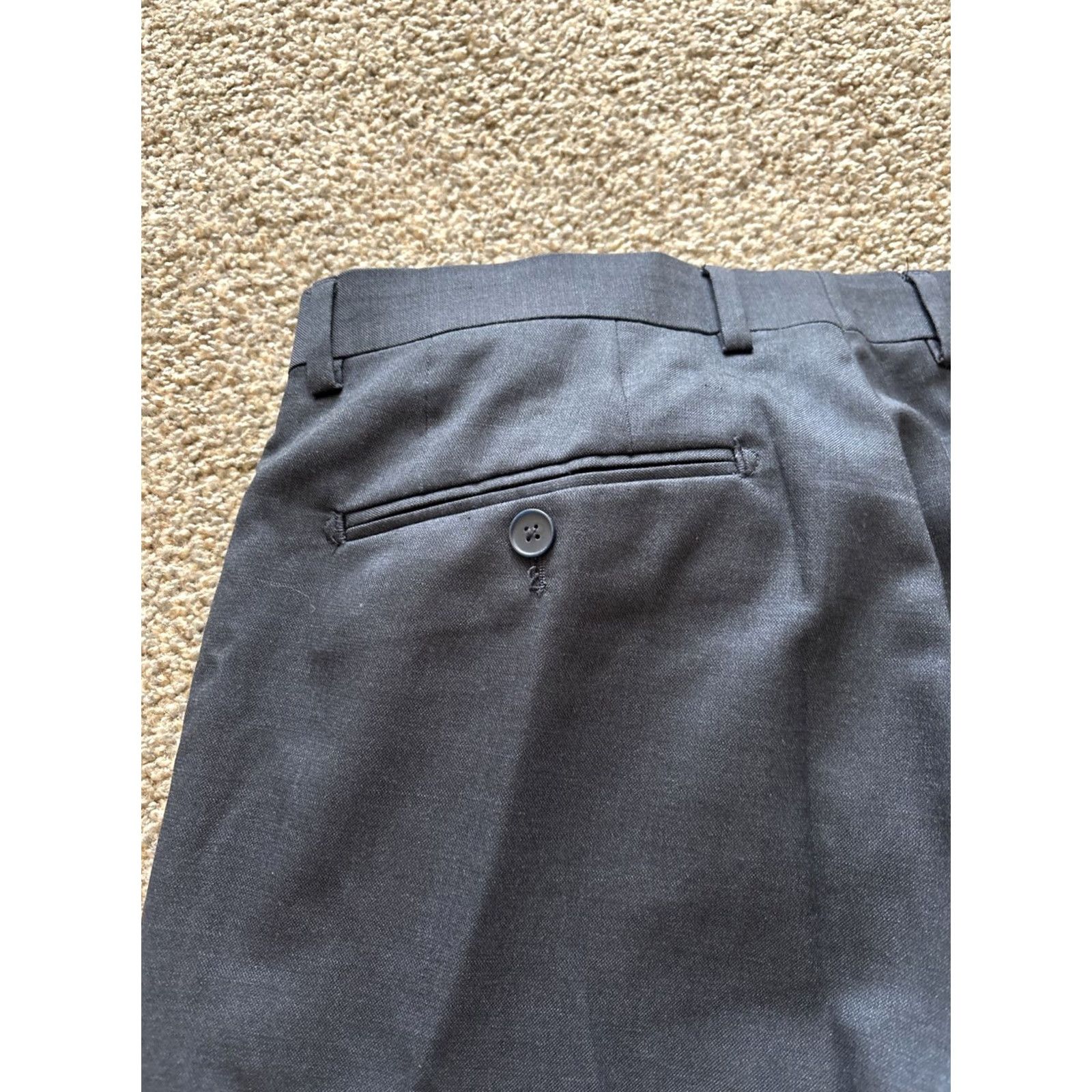 Calvin Klein VINTAGE? CALVIN KLEIN Dress Pants Mens Navy Blue 32X30 Flat Front Button Straight Leg Inseam 30 Formal Dressy Pants?? Size 24" / US 00 / IT 34 - 5 Thumbnail