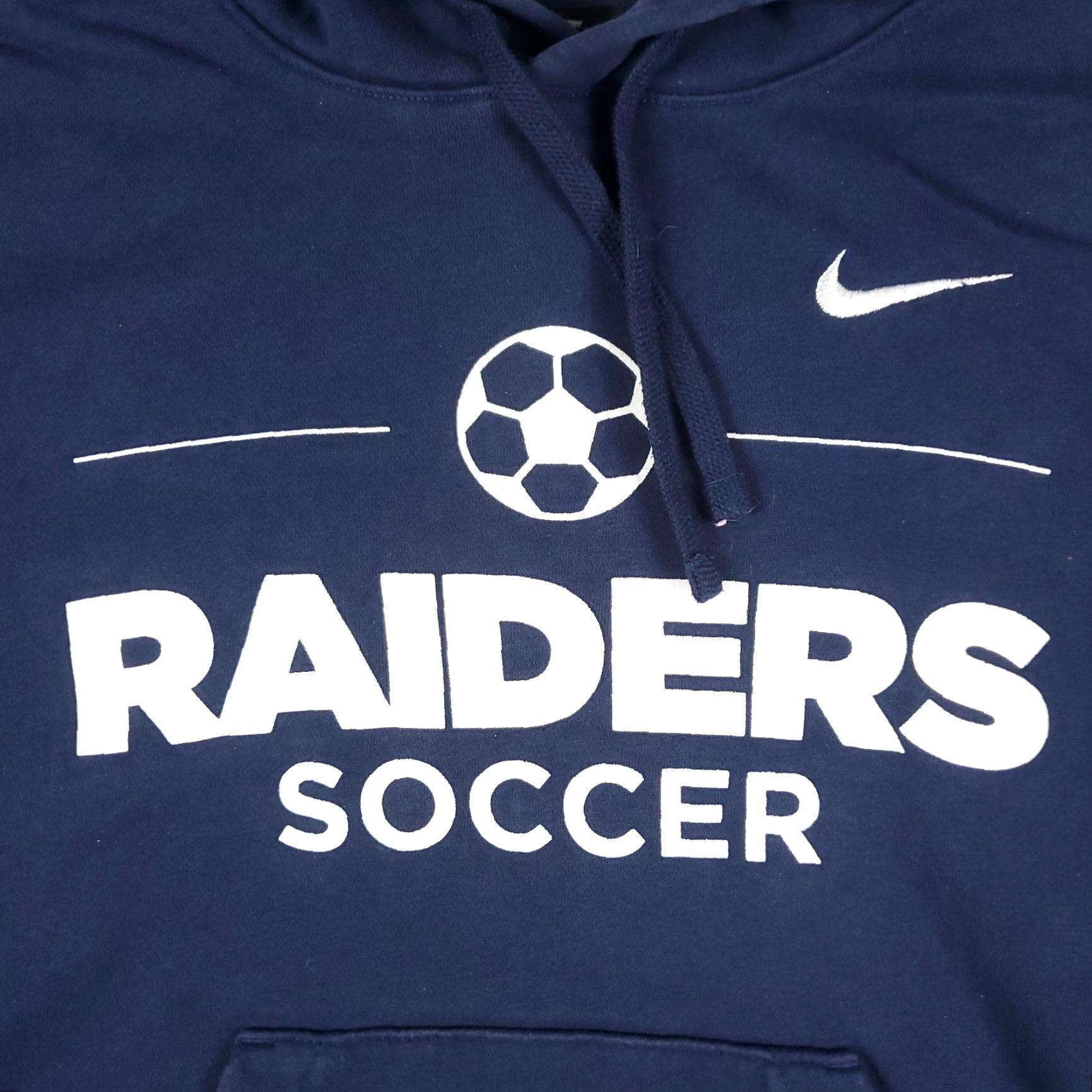 Nike Nike Hoodie Womens M Blue Swoosh Pullover Logo Mock Neck Drawstring Regular Sweatshirt Crew Neck Knitted Sweatshirt All Seasons Size M / US 6-8 / IT 42-44 - 2 Thumbnail