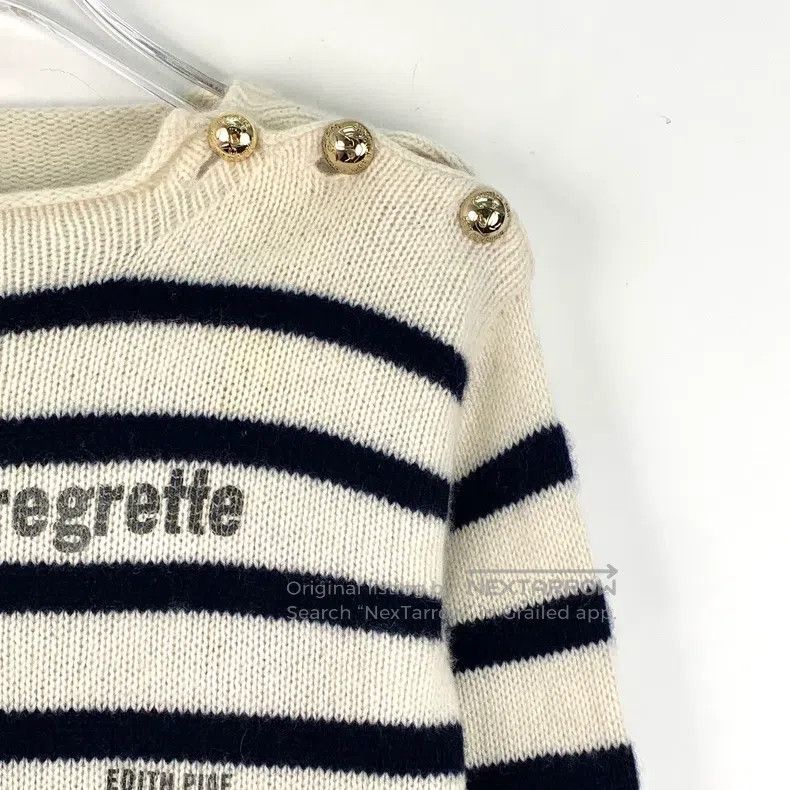 Dior Dior Beige letter inlaid striped cashmere round-neck long- Size S / US 4 / IT 40 - 3 Thumbnail