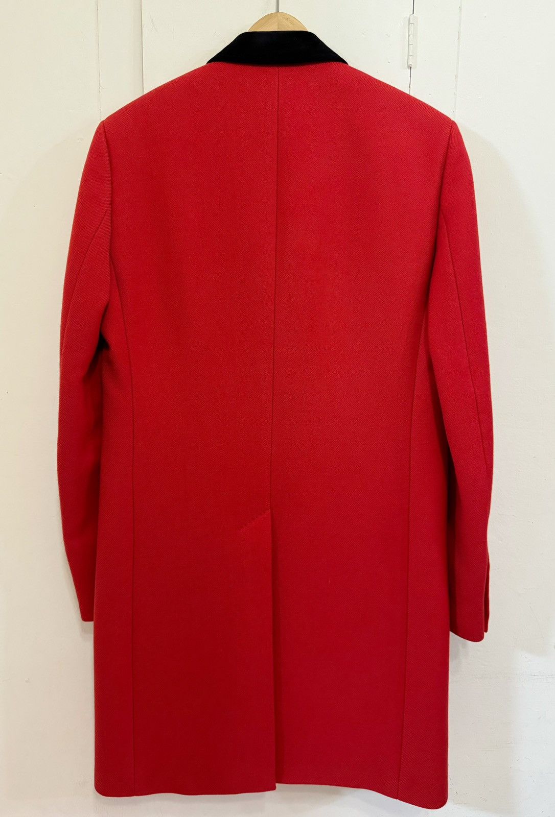 Hedi Slimane × Saint Laurent Paris FW16 Red Chesterfield Wool Silk Twill Coat Size US M / EU 48-50 / 2 - 3 Thumbnail