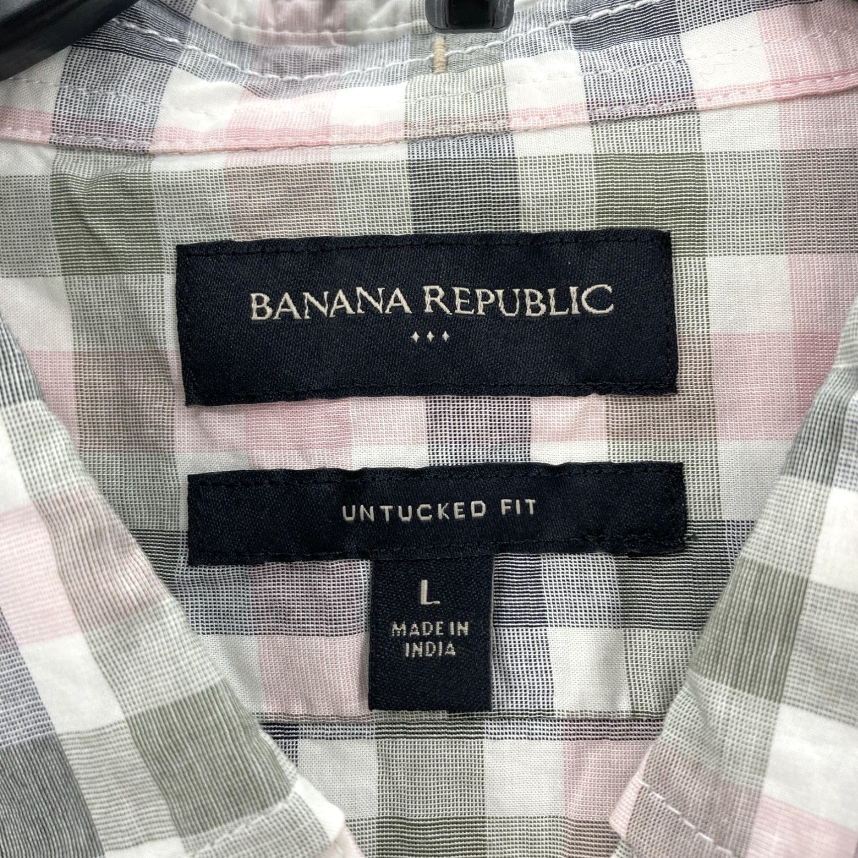 Banana Republic Banana Republic Shirt Mens Large Pink Plaid Button-Up Casual Slim Fit Long Sleeve Untucked Button-Down Collar Men’s Size US L / EU 52-54 / 3 - 4 Thumbnail