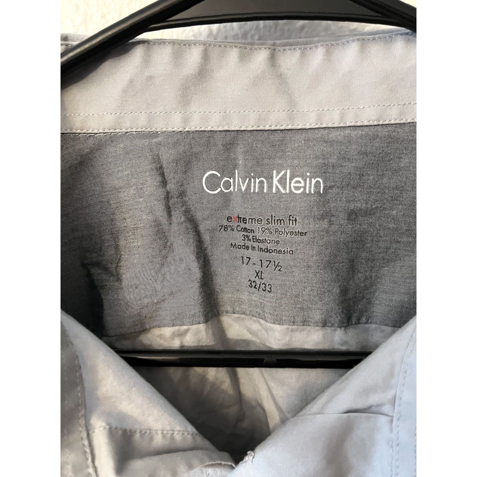 Calvin Klein VINTAGE Calvin Klein Collection Men's Button-Up Shirt XL Gray Slim Fitting Solid 80s 90s Size US XL / EU 56 / 4 - 3 Thumbnail