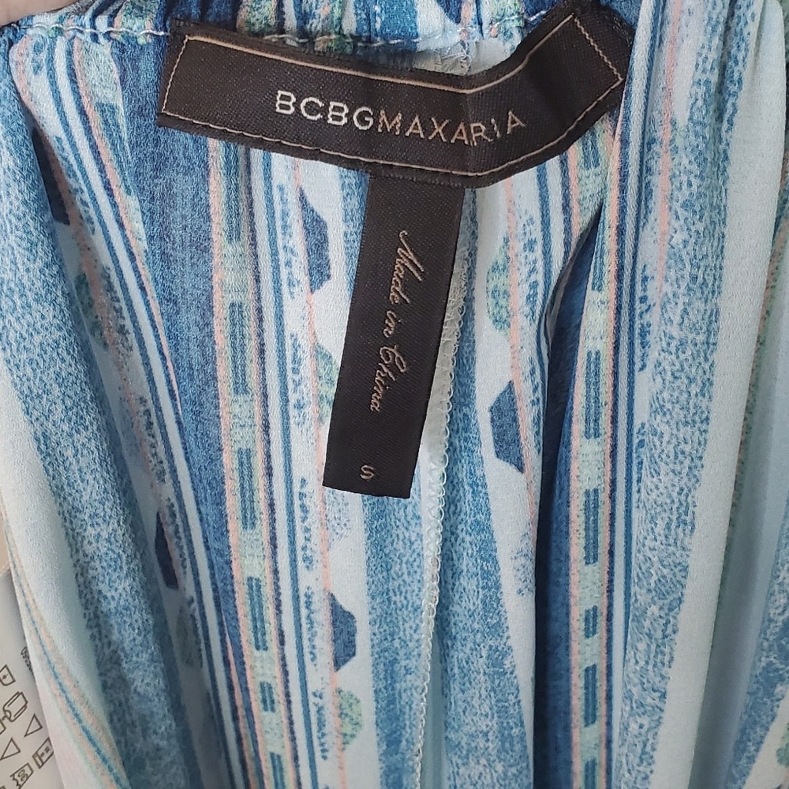 Bcbgmaxazria VINTAGE BCBGMAXAZRIA Y2K Cedric Blue Abstract Print Pants Size 28" / US 6 / IT 42 - 4 Thumbnail