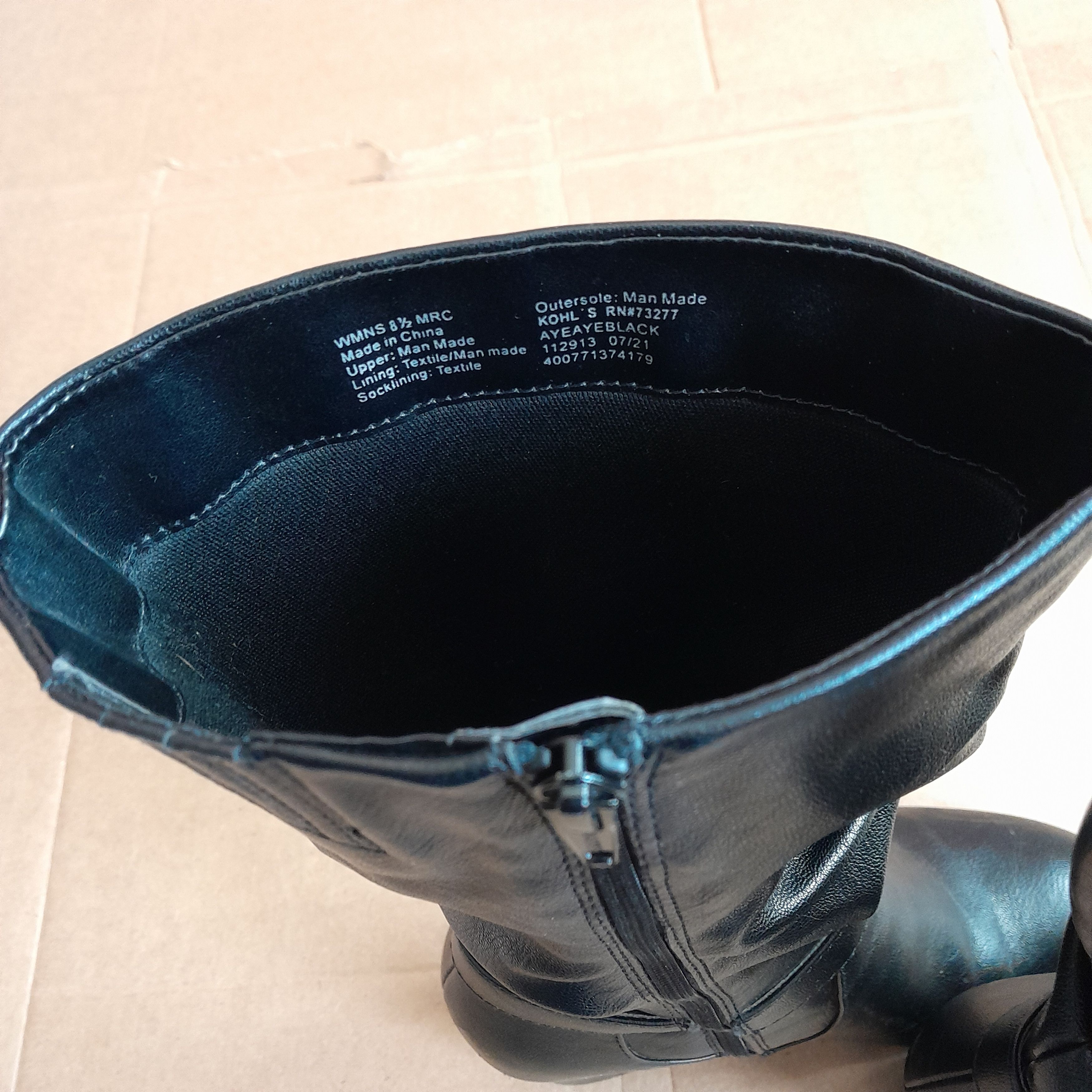 Kohl's Kohls Boots Black Faux Leather Mid-Calf Size 8.5M Size US 8.5 / IT 38.5 - 5 Thumbnail