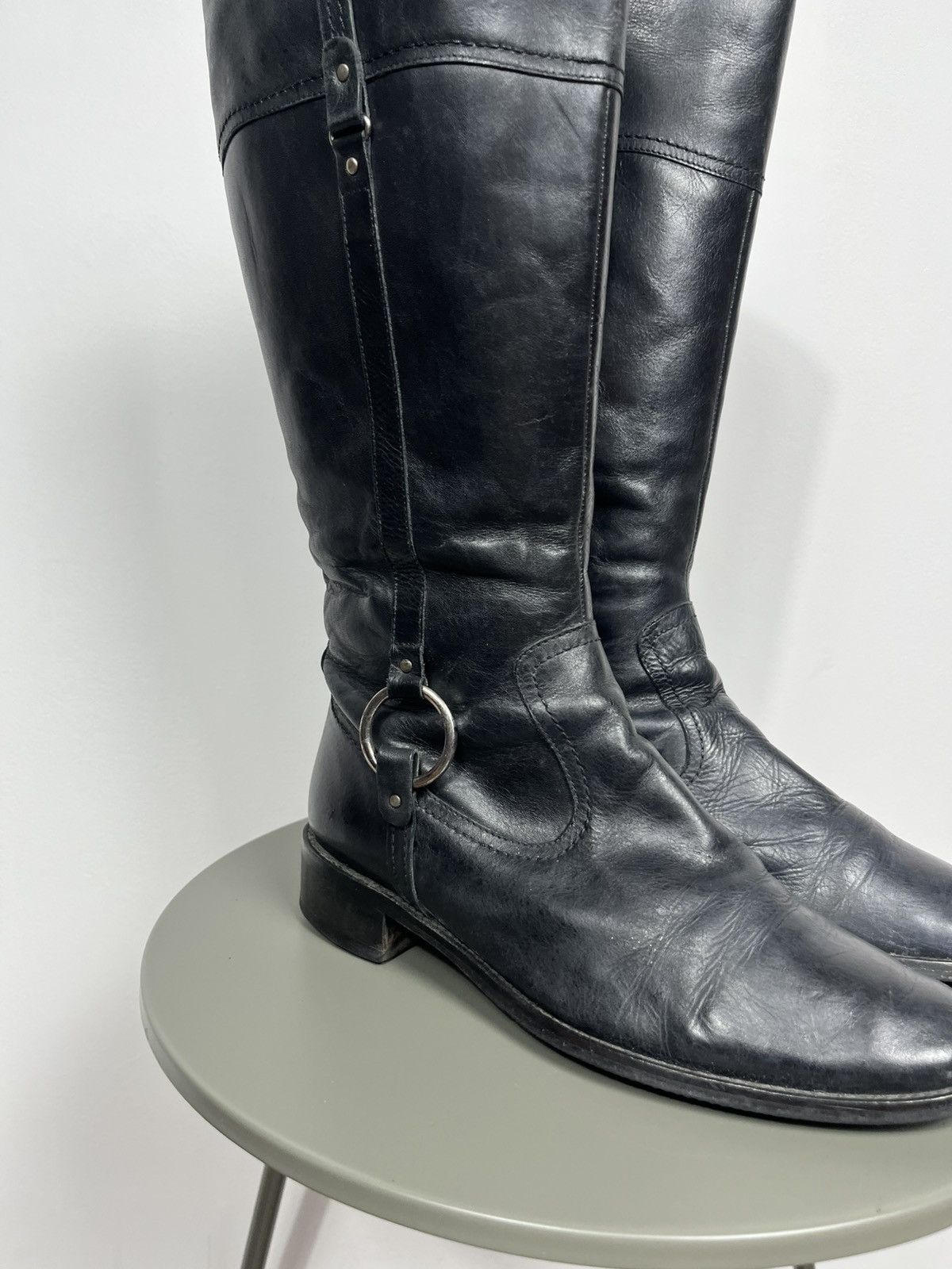 Cowboy Equipment Women’s Black Leather Cowboy Riding Boots US 10 Size US 10 / IT 40 - 4 Thumbnail