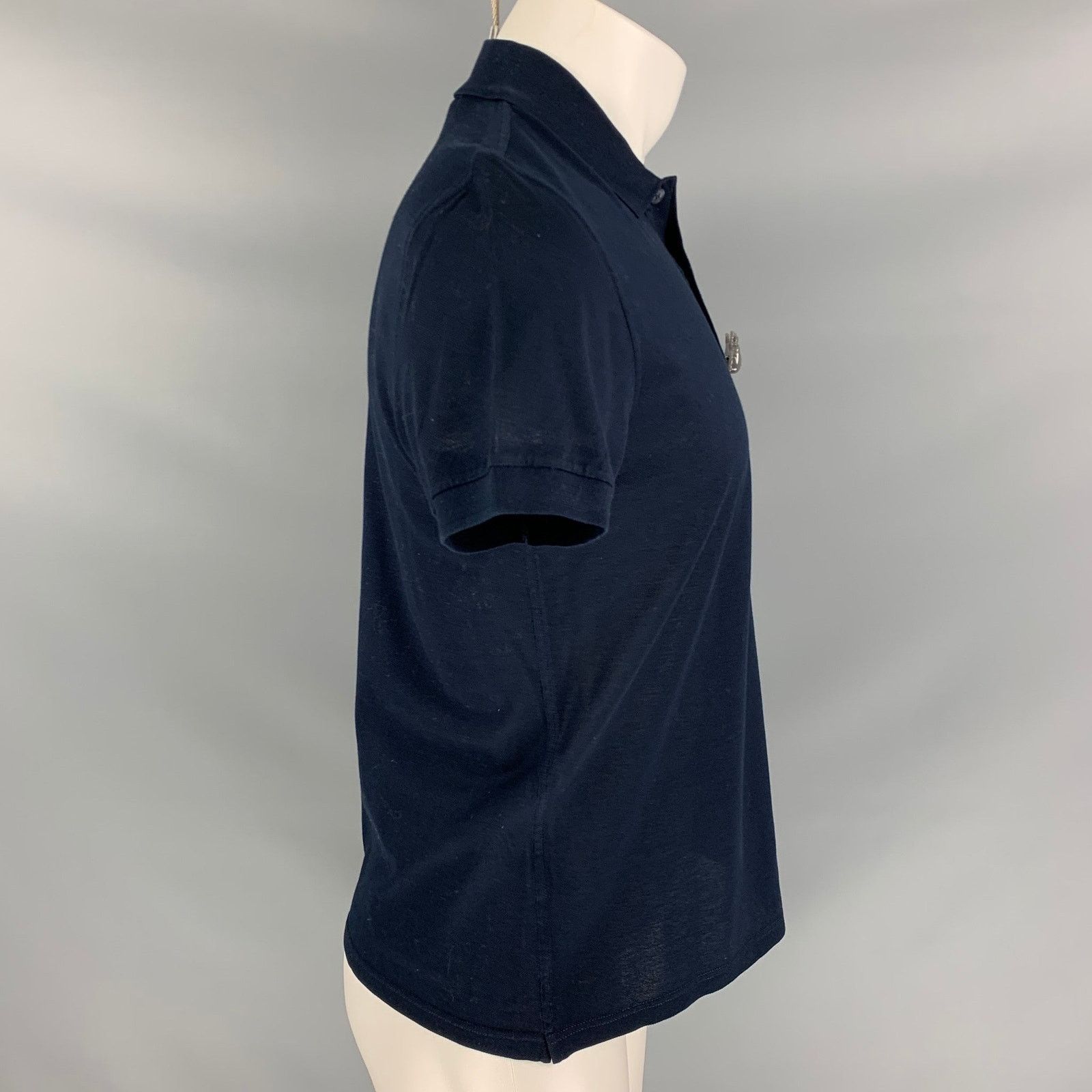 Burberry Prorsum BURBERRY PRORSUM Fall 2015 Size M Navy Cotton Bug Pin Polo Size US M / EU 48-50 / 2 - 3 Thumbnail