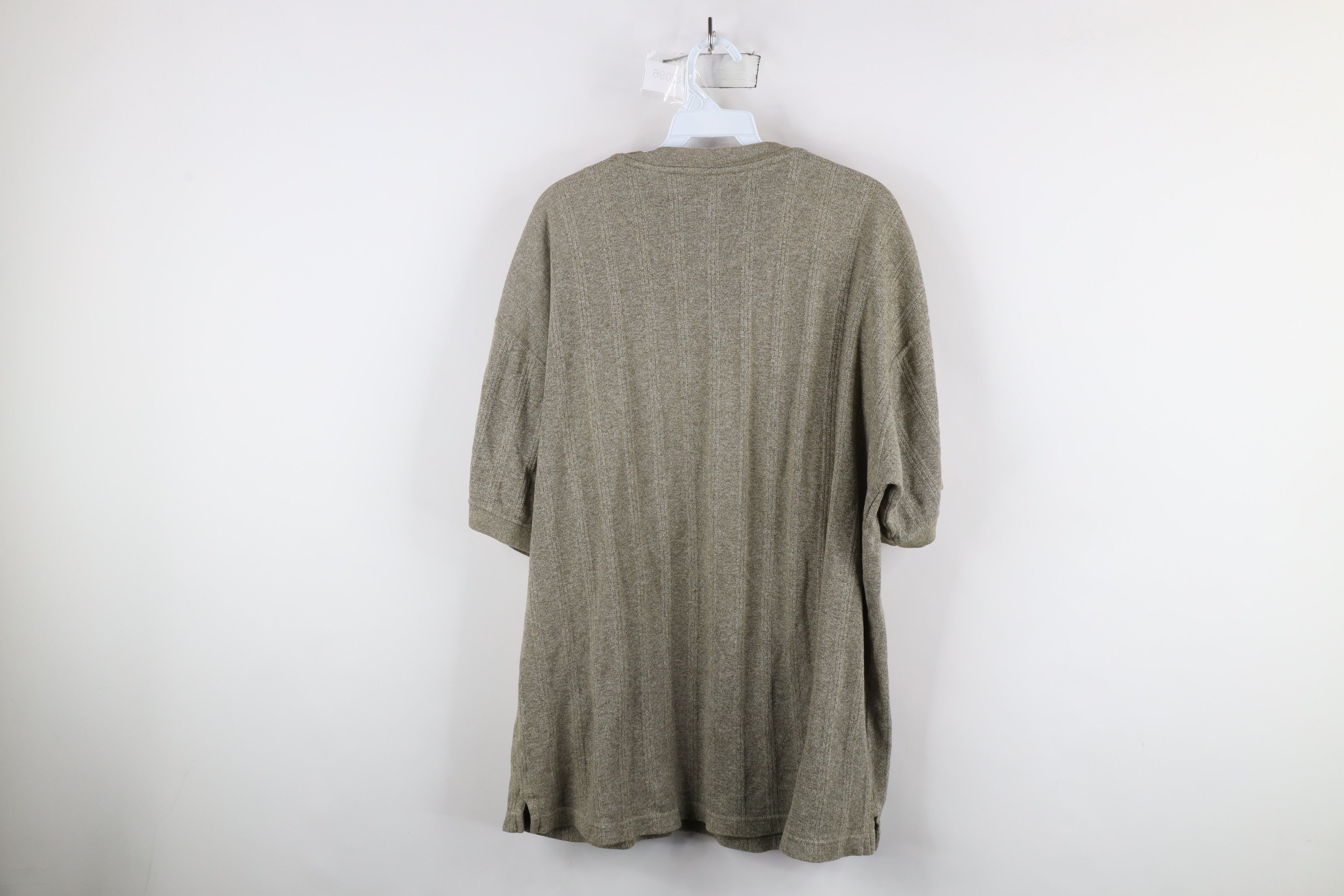 Vintage Vintage 90s Streetwear Knit Henley T-Shirt Heather Green Size US L / EU 52-54 / 3 - 6 Thumbnail