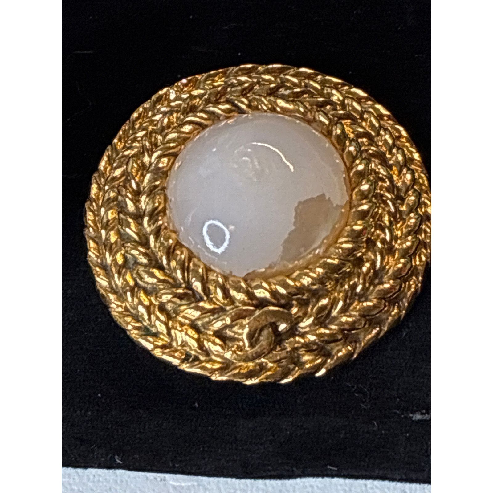 Chanel Chanel Gold Tone Rope Border Clip-On Earrings -as is Size ONE SIZE - 7 Thumbnail