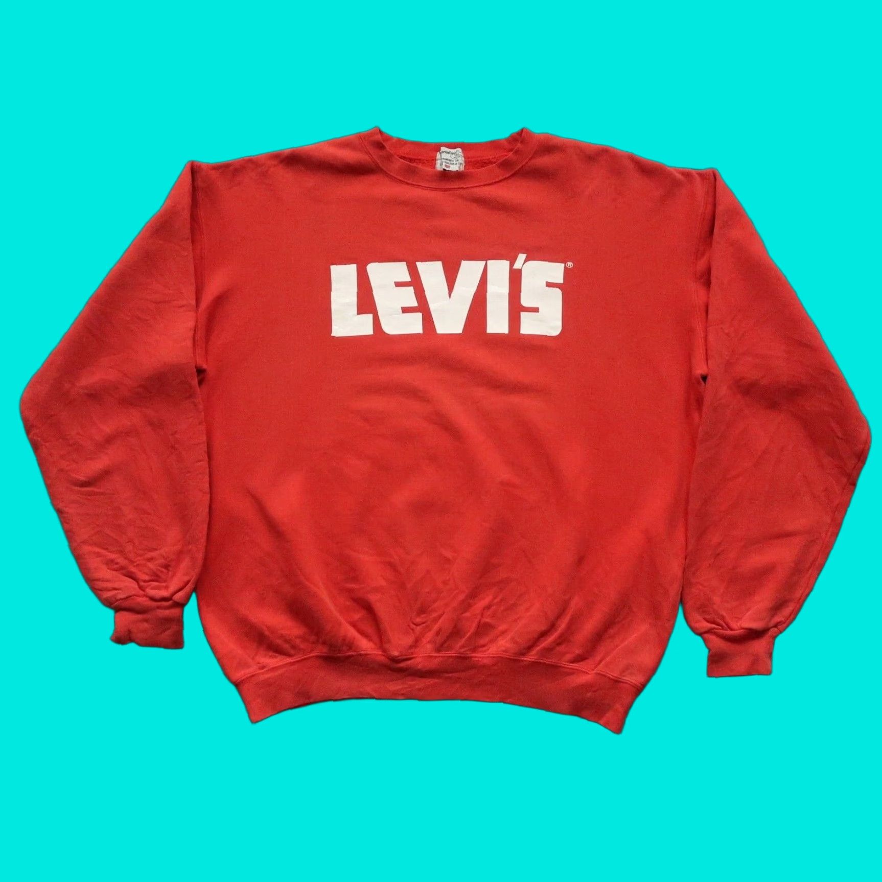 Levi's VINTAGE Levi's Big E Logo Sweatshirt Mens L Red 90s LVC Sweatshirt Size US L / EU 52-54 / 3 - 1 Thumbnail