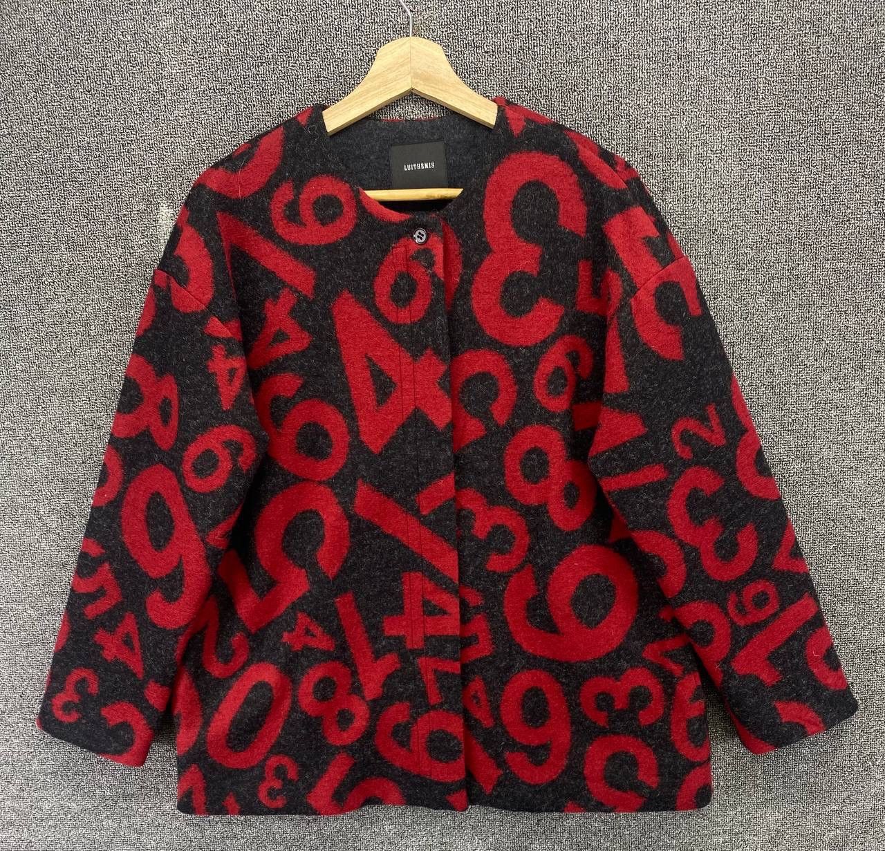 Japanese Brand Vintage Luithemis Zucca Monogram Wool Cardigan Jacket Size M / US 6-8 / IT 42-44 - 1 Thumbnail