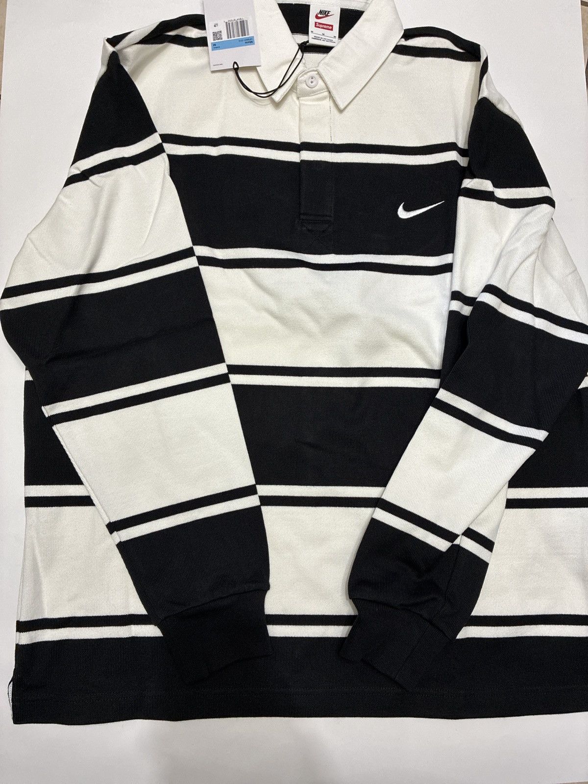 Supreme Nike Stripe Rugby Black