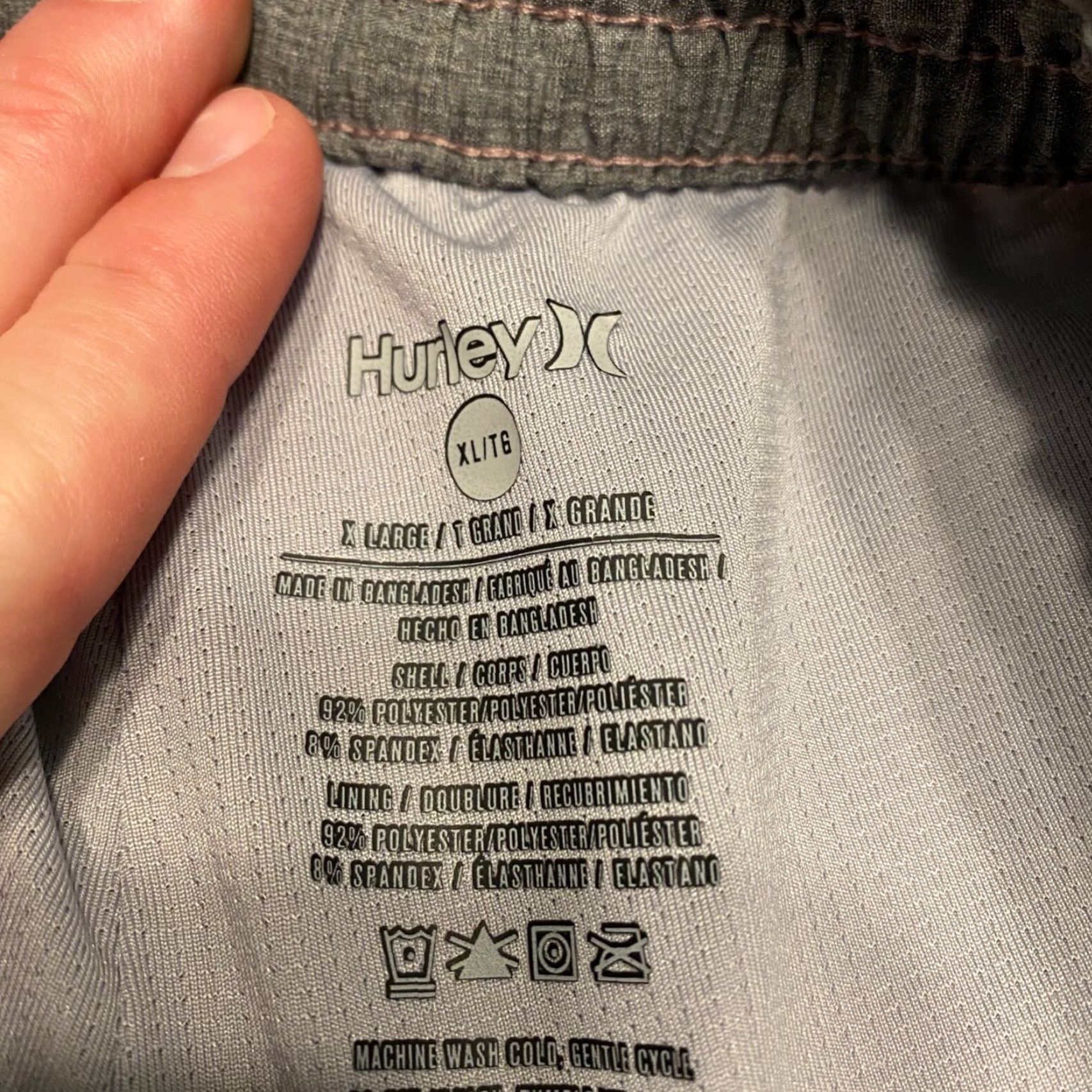 Hurley Hurley Hybrid Shorts Mens XL Pink White Lined Drawstring Swim Casual Outdoor Size US 36 / EU 52 - 3 Thumbnail