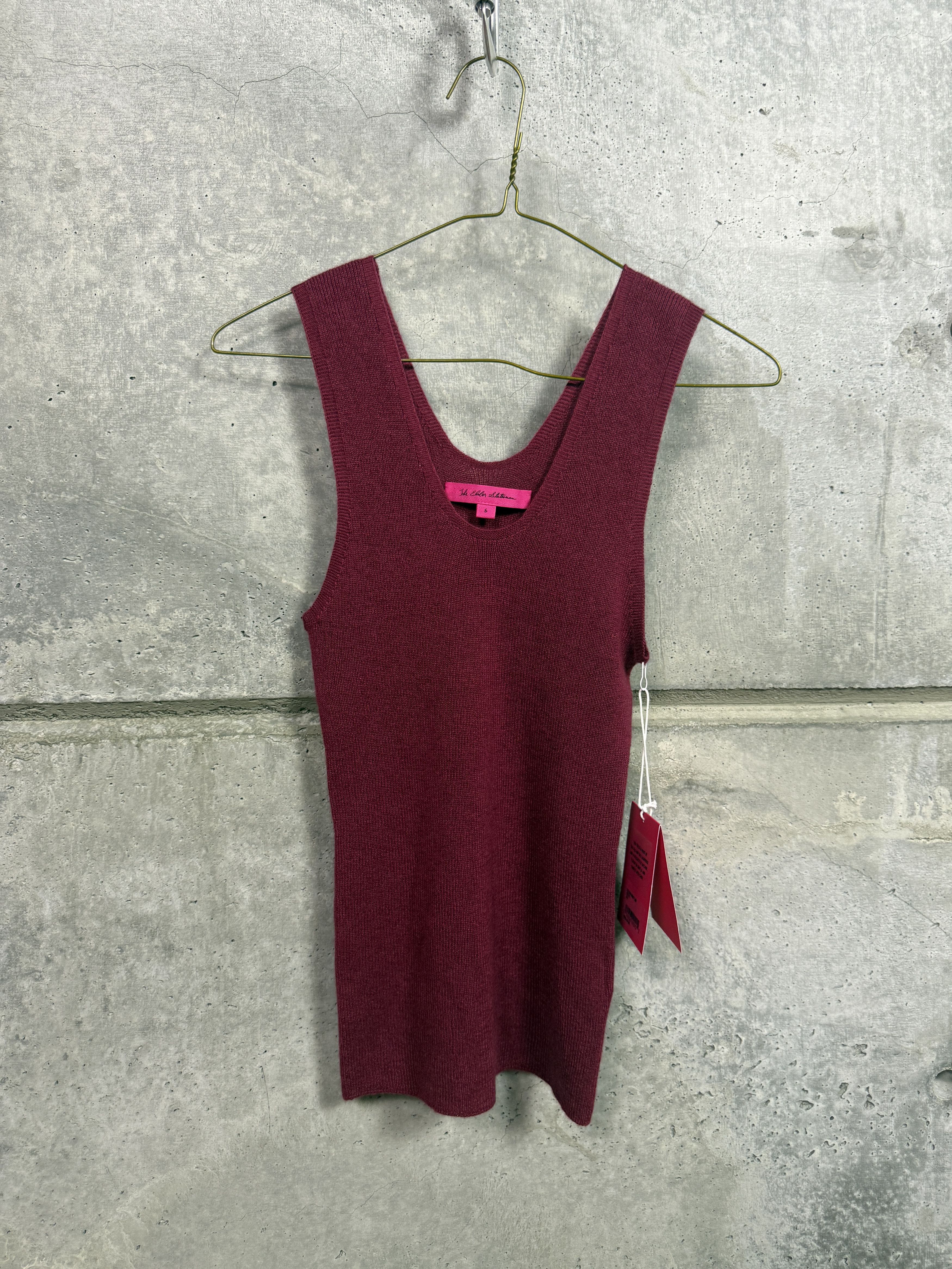 The Elder Statesman $395 The Elder Statesman Delicash Merlot Tank Top Size S / US 4 / IT 40 - 4 Thumbnail
