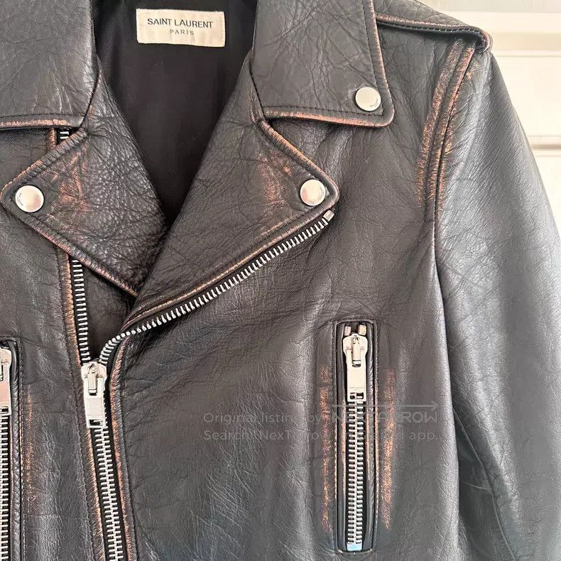 Saint Laurent Paris Saint Laurent Paris Distressed Vintage No Smoking Leather Size XS / US 0-2 / IT 36-38 - 4 Thumbnail