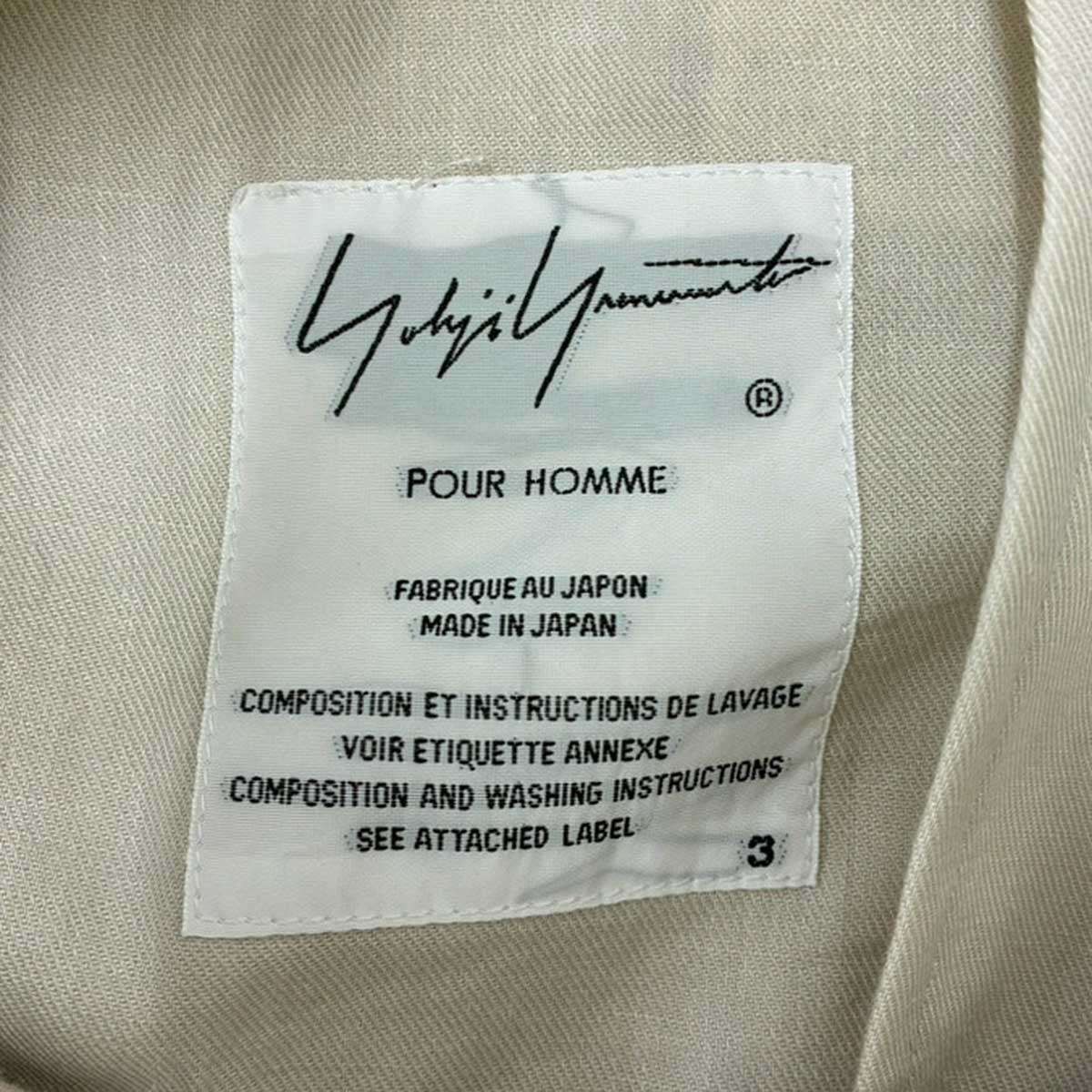 Yohji Yamamoto Yohji Yamamoto POUR HOMME 17SS Cotton Linen Collarless Coat Size US L / EU 52-54 / 3 - 3 Thumbnail