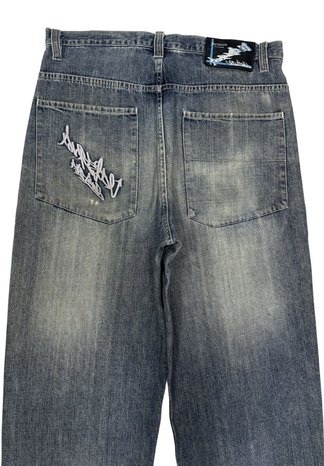 Le Grande Bleu (L.G.B.) BAGGY JEAN FOURSEASON DIRTY JEWEL SKATEBOARD DENIM JEAN Size US 36 / EU 52 - 8 Thumbnail