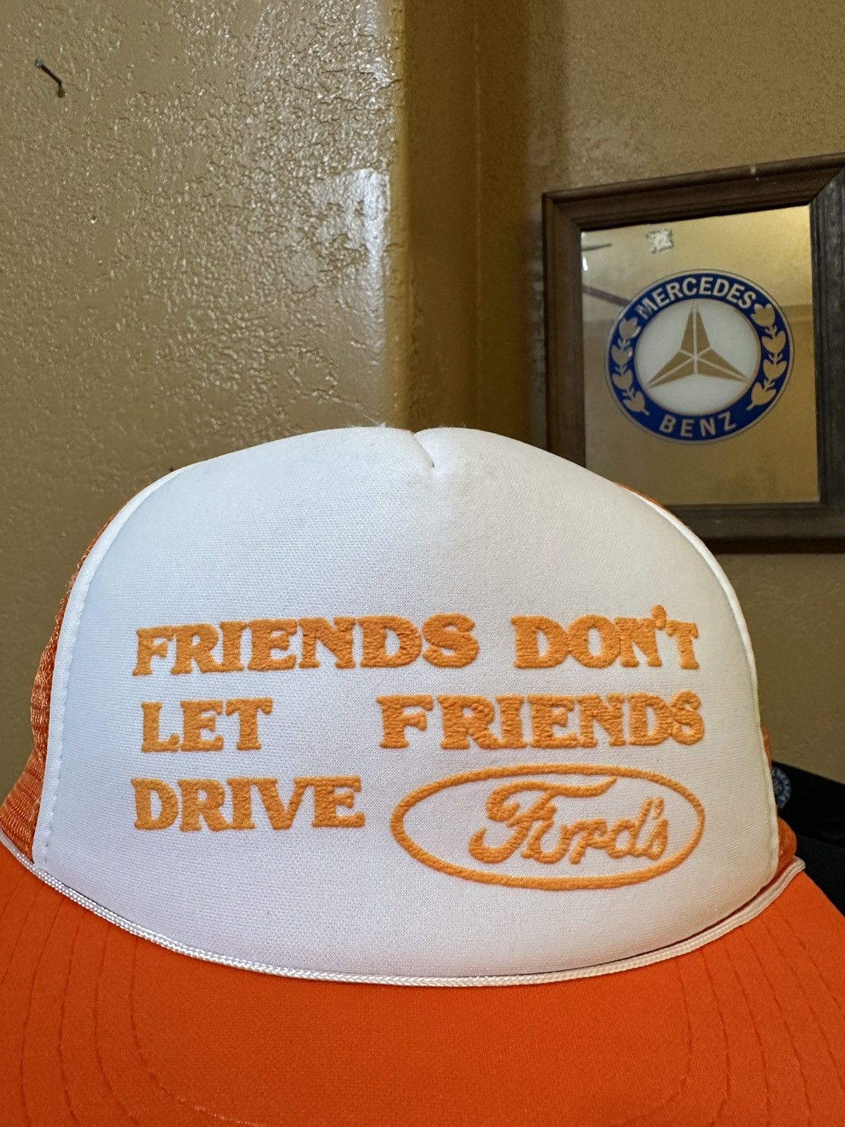 Vintage 🍊 1980s Friends Don’t Let Friends Drive Ford Trucker Hat Size ONE SIZE - 2 Thumbnail