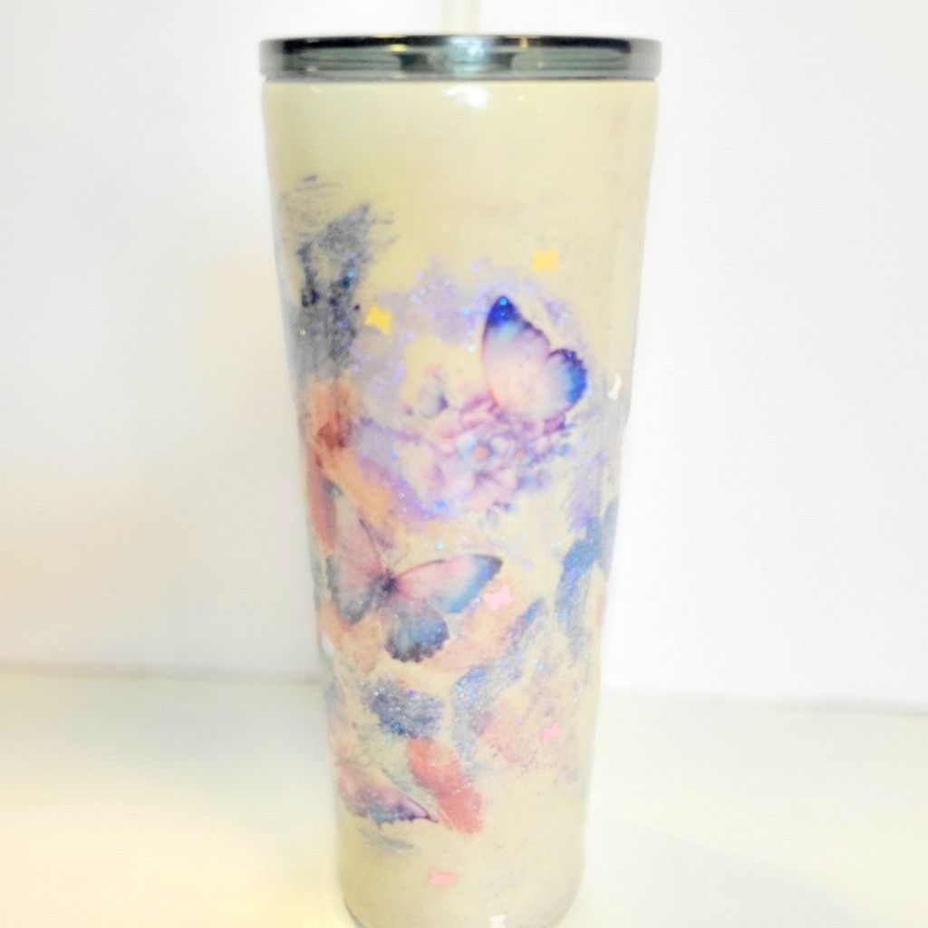 Handmade Hand Crafted Ozark Trail 30 Oz Floral Butterfly Tumbler Size ONE SIZE - 10 Thumbnail