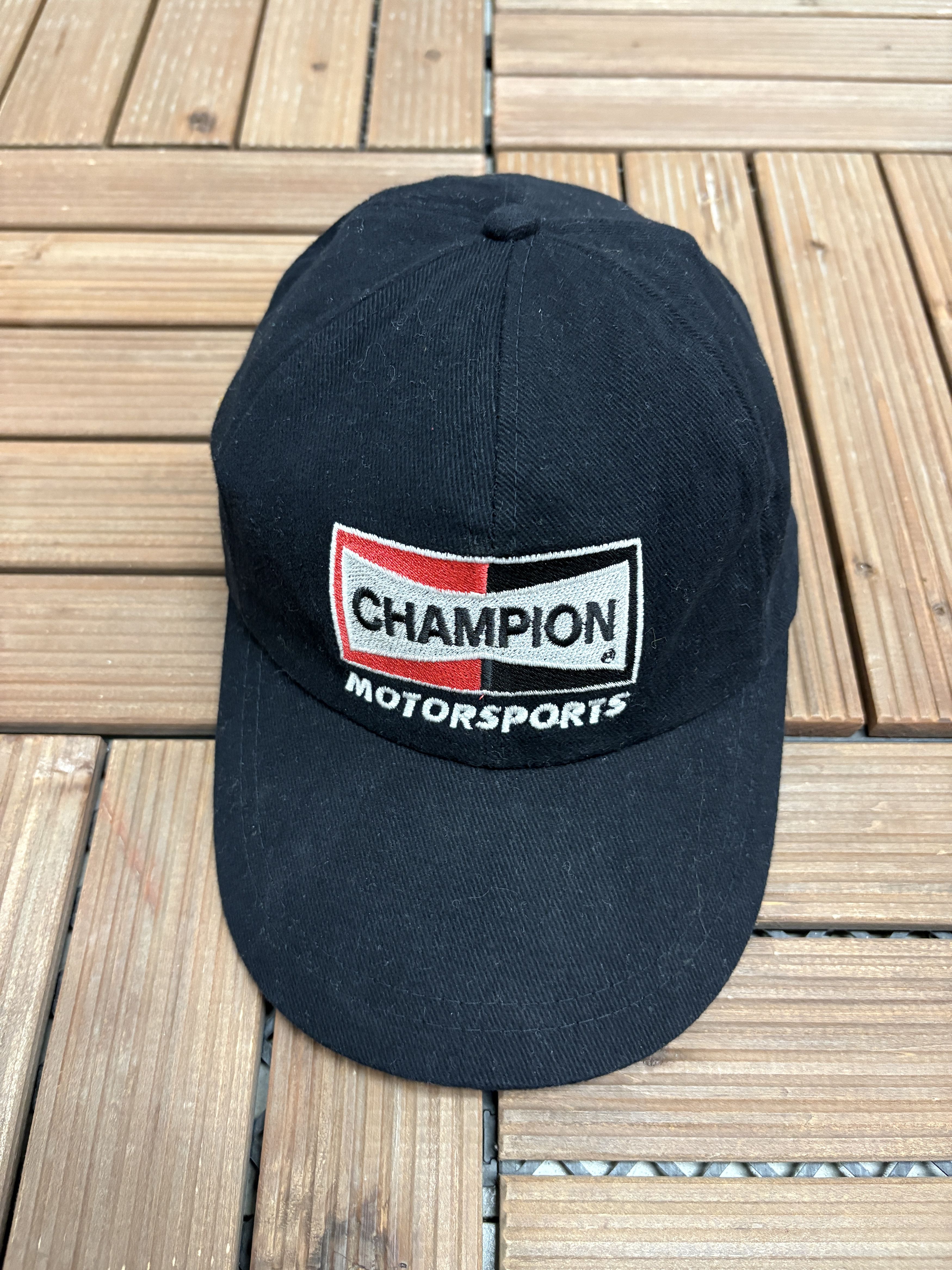 Vintage Champion Motorsports Crew Vintage Black Hat Cap Size ONE SIZE - 2 Thumbnail
