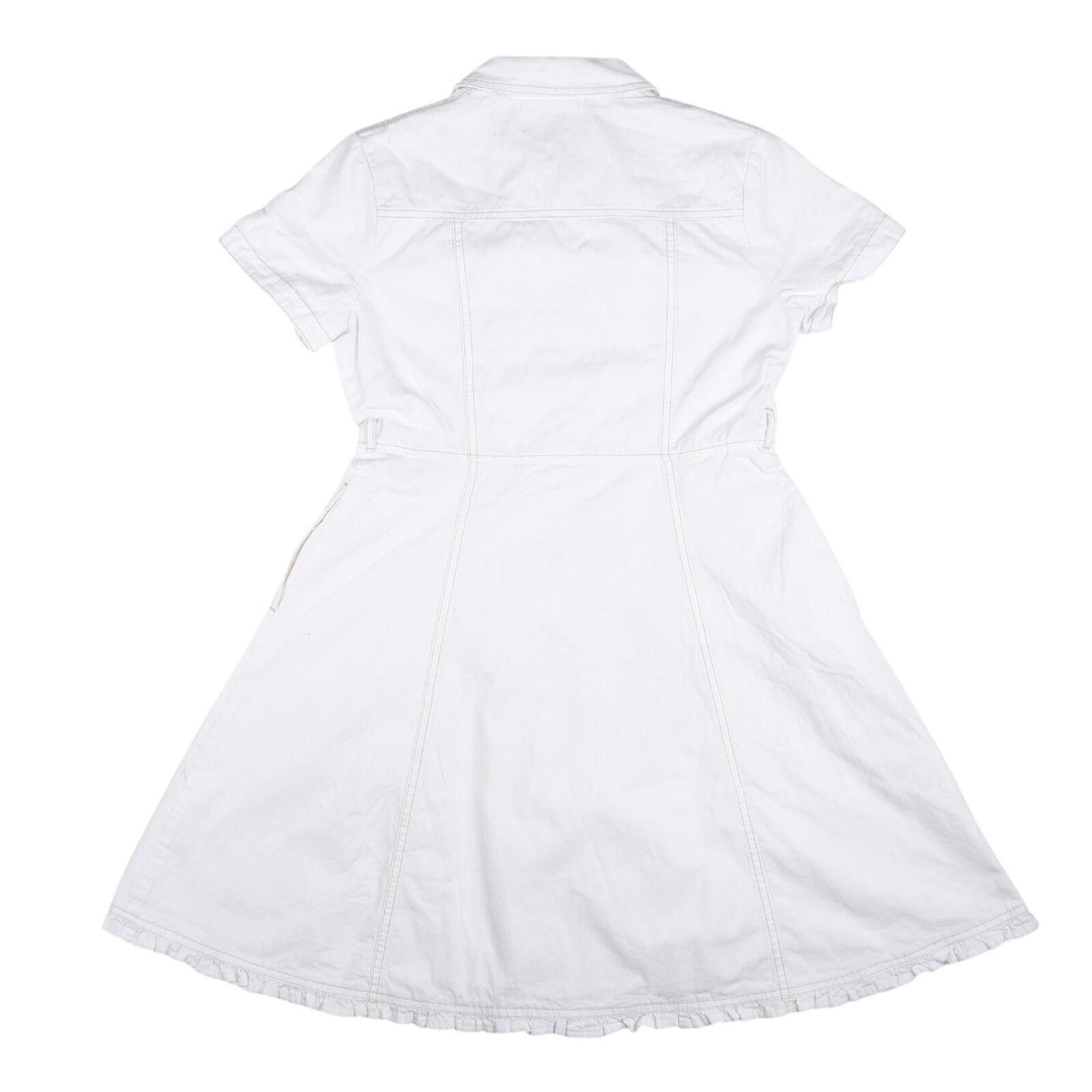 Other Mezzo Piano Bow Pocket White Denim Dress Size L / US 10 / IT 46 - 2 Thumbnail