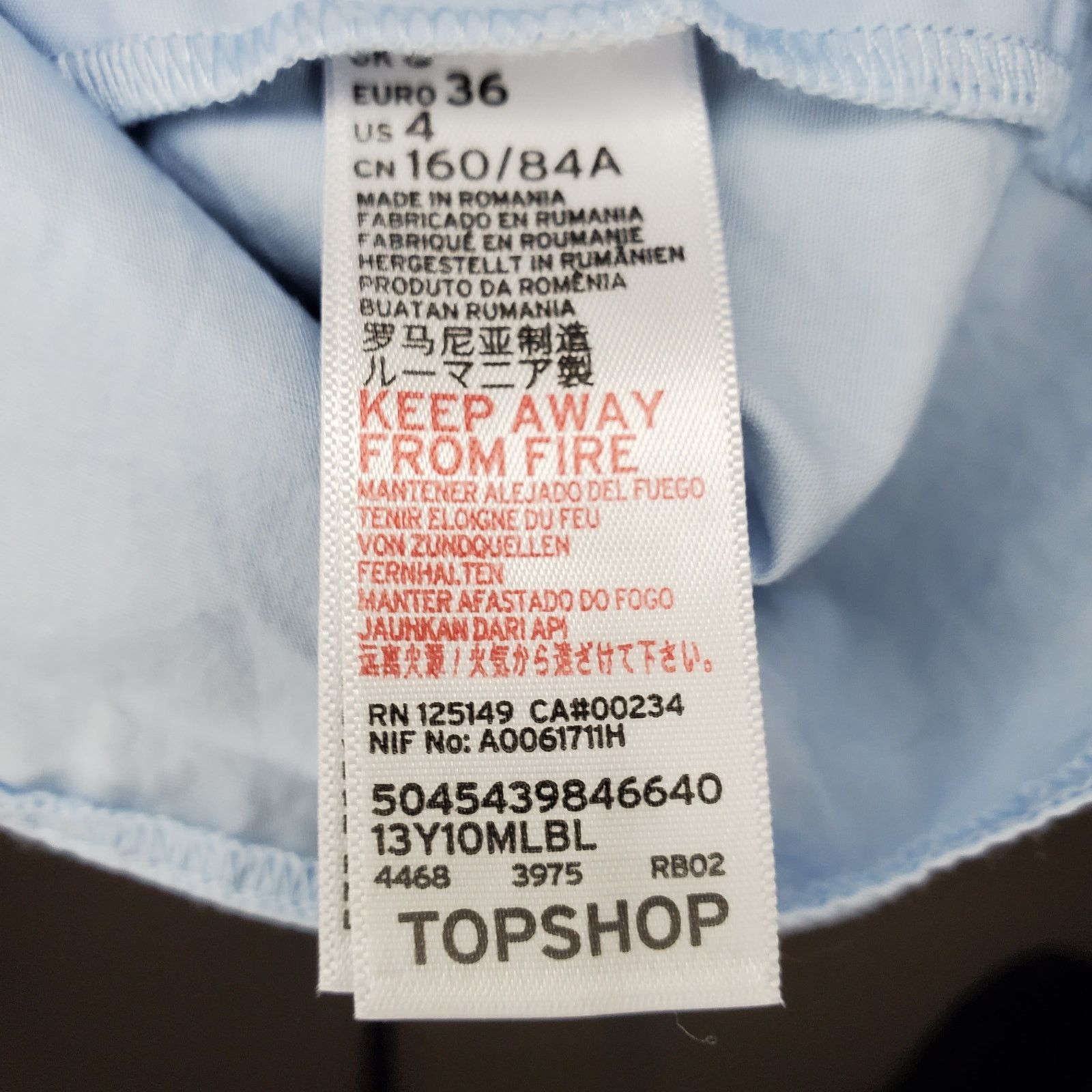 Topshop Topshop Blue Cold Shoulder Ruffle Top 4 Size S / US 4 / IT 40 - 7 Thumbnail