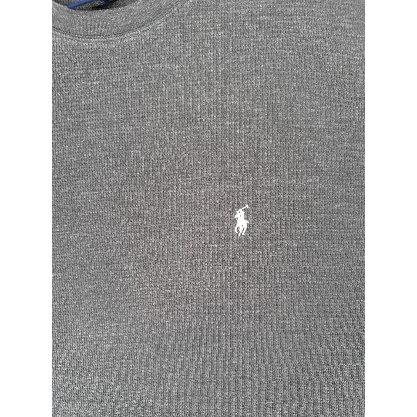 Polo Ralph Lauren Polo Ralph Lauren Shirt Men XL Gray Cotton Thermal Knit Crew Neck Logo T-Shirt - Regular Fit, Long Sleeve, Solid, Polo T-shirt Size US XL / EU 56 / 4 - 6 Thumbnail