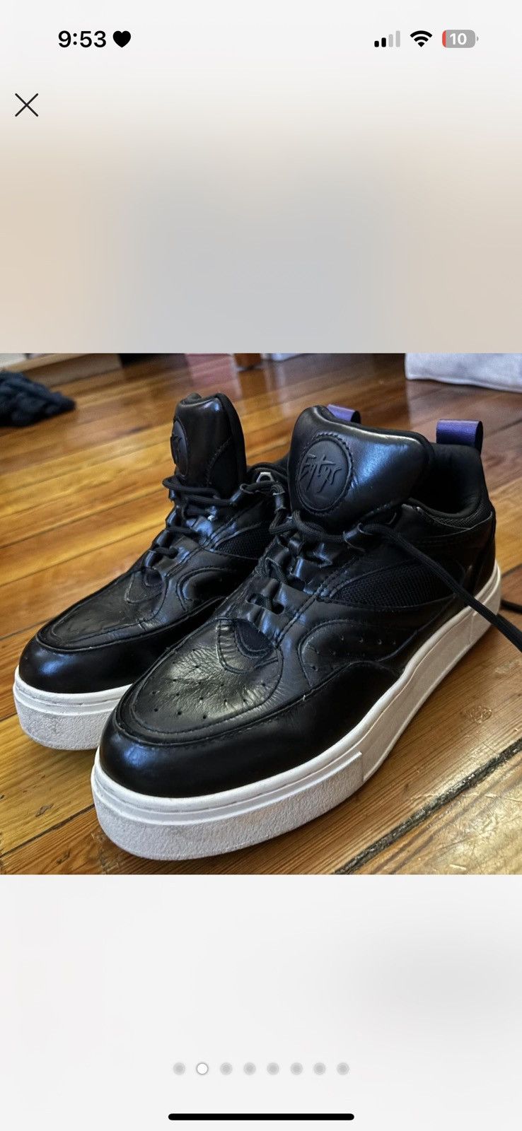 Eytys Eytys Black Leather Chunky Sneakers with White platform Size US 7.5 / IT 37.5 - 2 Thumbnail