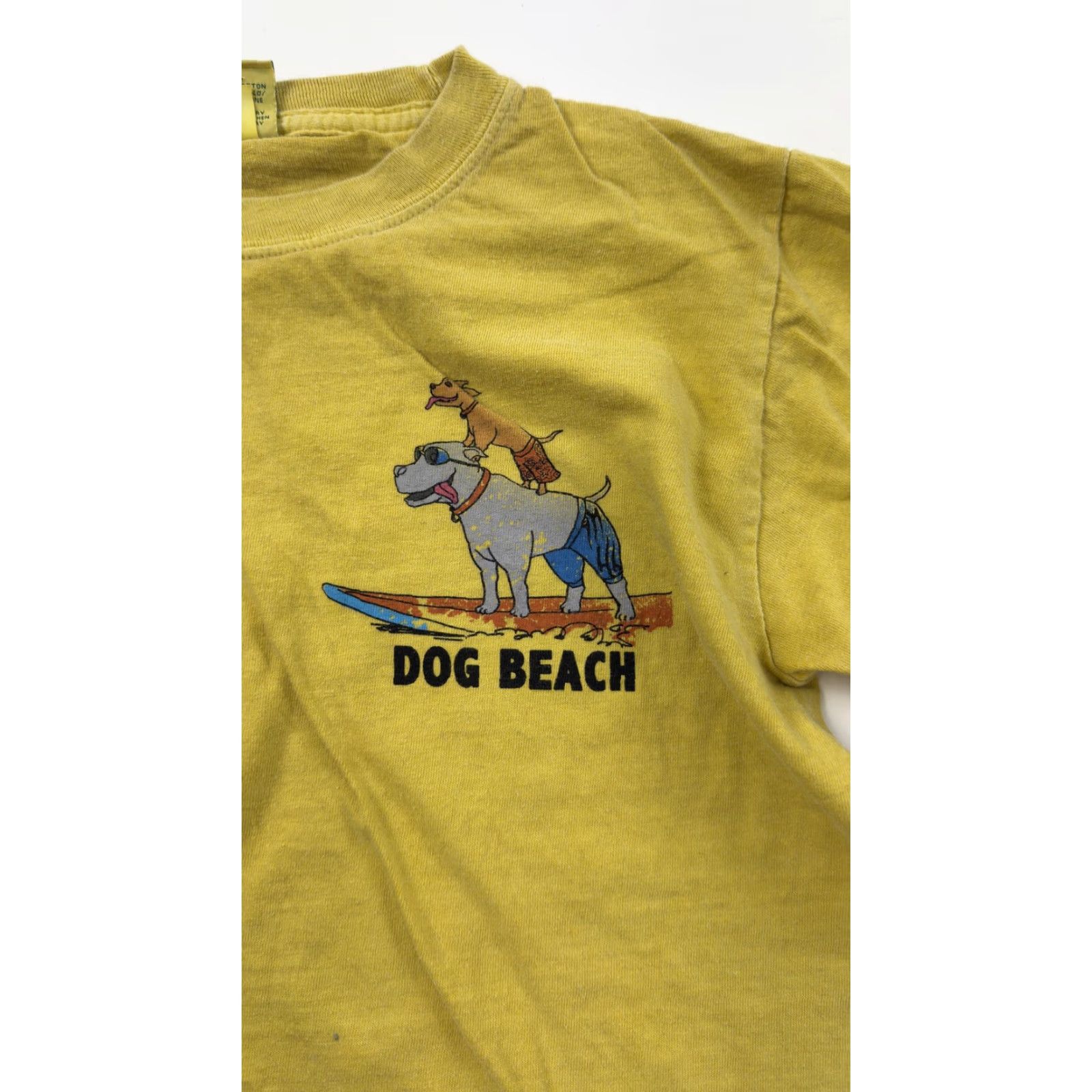 Vintage Crazy Shirts Dog Beach Shirt Mens L Yellow Surfing Dogs Graphic Hawaii Fun Shirt Size US L / EU 52-54 / 3 - 2 Thumbnail